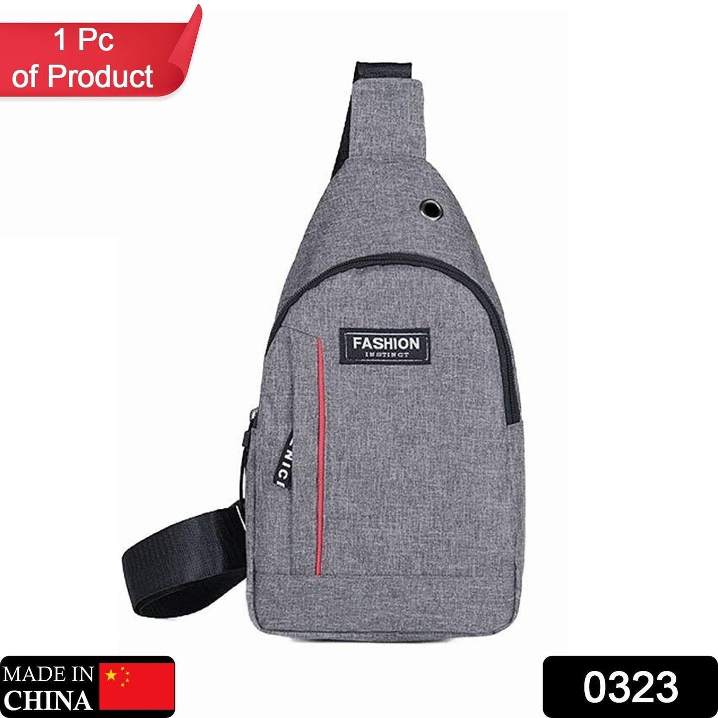 Waterproof Anti-Theft Crossbody Fanny Pack with USB Charging & Earphone Hook (Grey/Blue)
