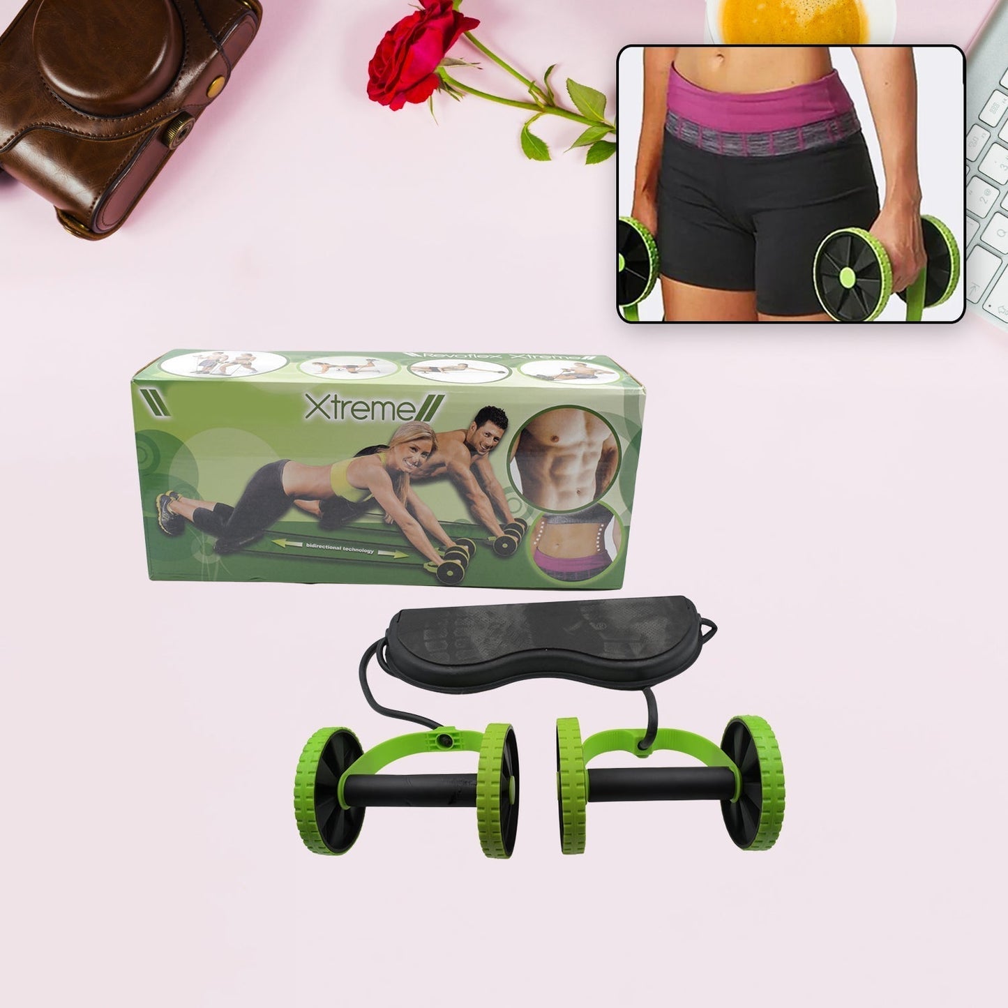 Professional Fitness Imported Ab Builder Ab Care Xtreme Fitness Resistance Exerciser Resistance Tube Ab Slimmer Rope Exerciser Body Building Home Gym Trainer for Both Men & Women (1 Pc)