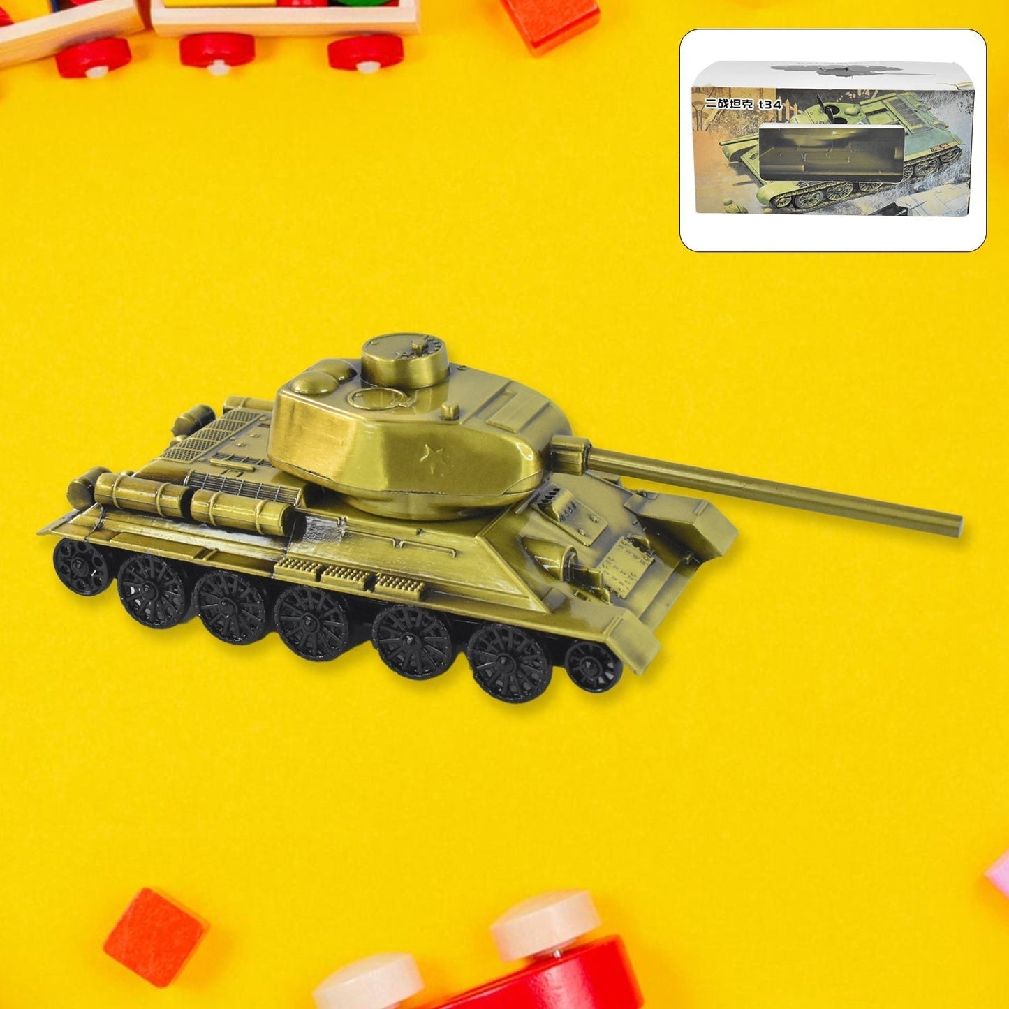 Retro Iron Art Tank Model, Nostalgia Tank Crafts Home Decor Ornament, Desktop Decorations for Office Living Room Children's Room Gift (Metal)