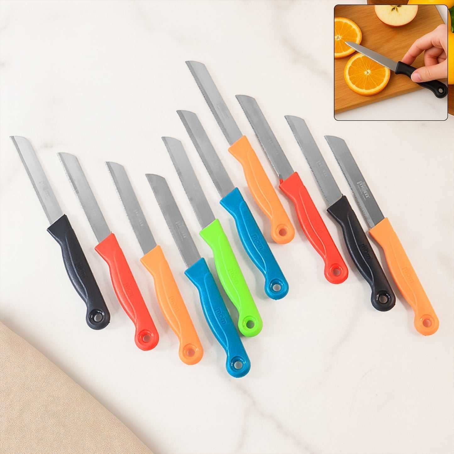 Supermom Stainless Steel Kitchen Laser Knife (10 Pc / Set)