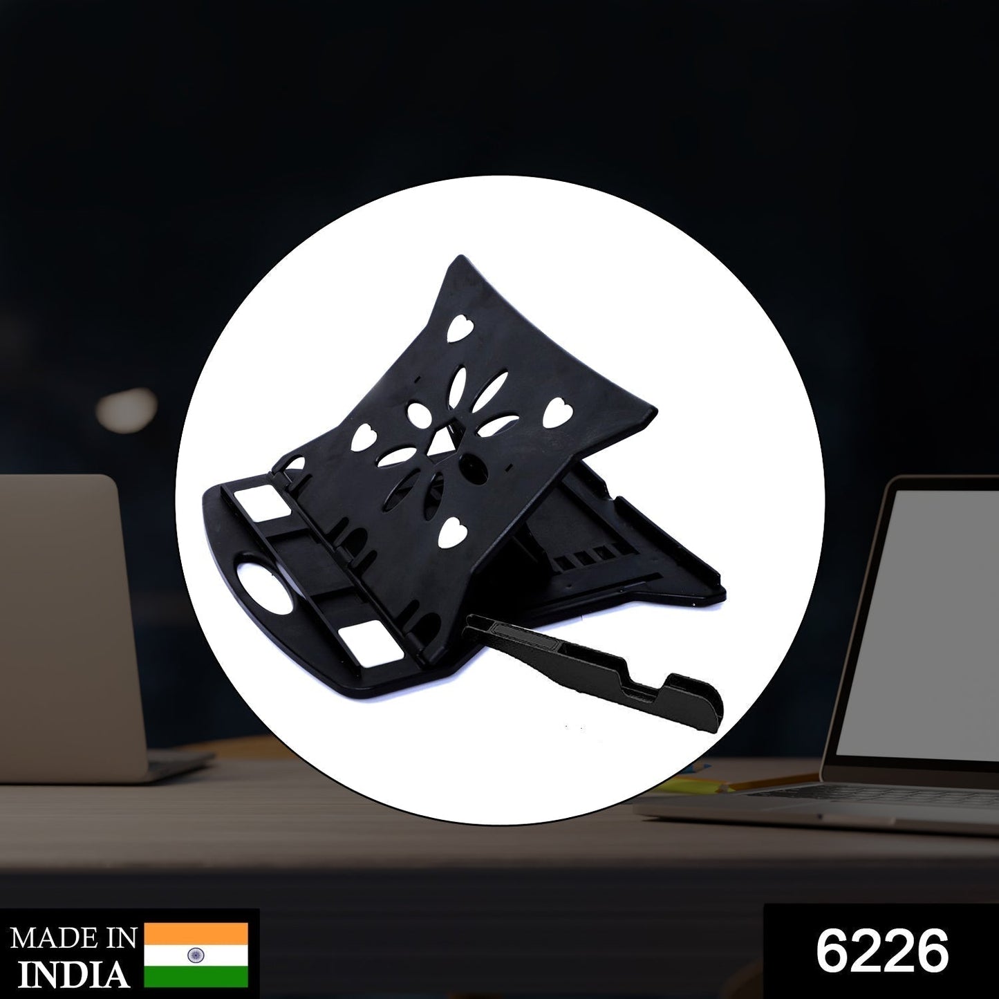 Adjustable Laptop Stand Patented Riser. With Portable Mobile Stand