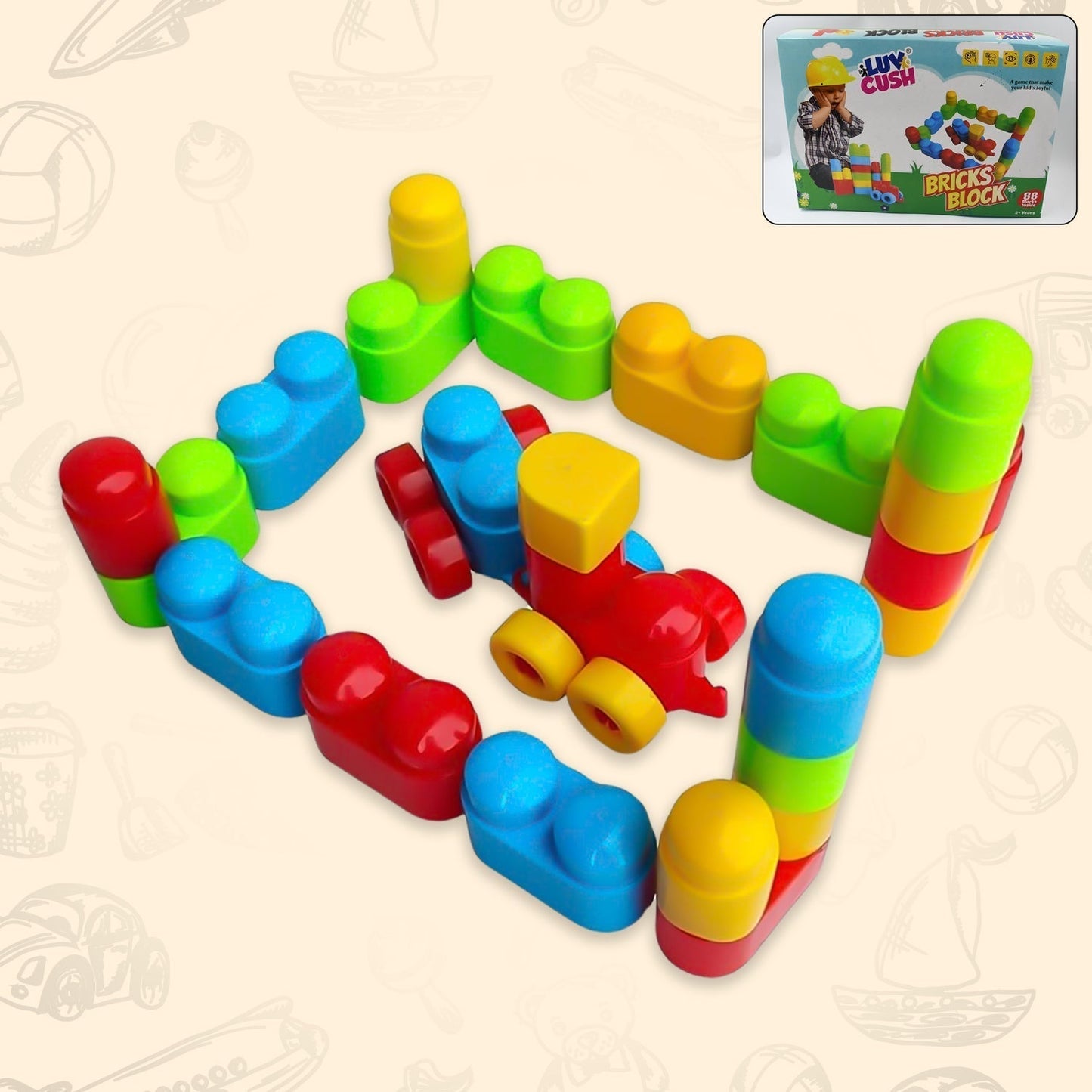 Bricks Blocks Building toy (88 Pcs Building Blocks)