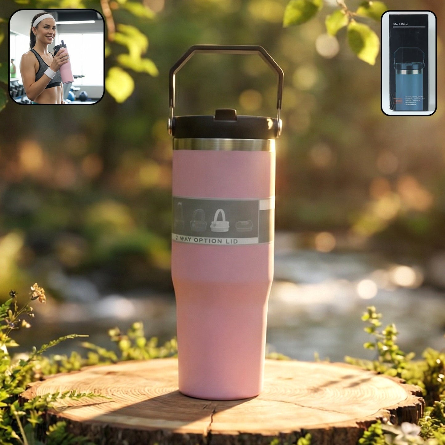 Premium Stainless Steel Insulated Travel Tumbler 900 ML (1 Pc)