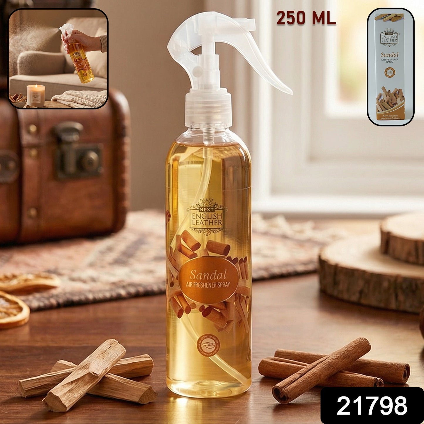 Sandal Fragrance Air Freshener Spray for Home, Room & Office Use (250 ML)