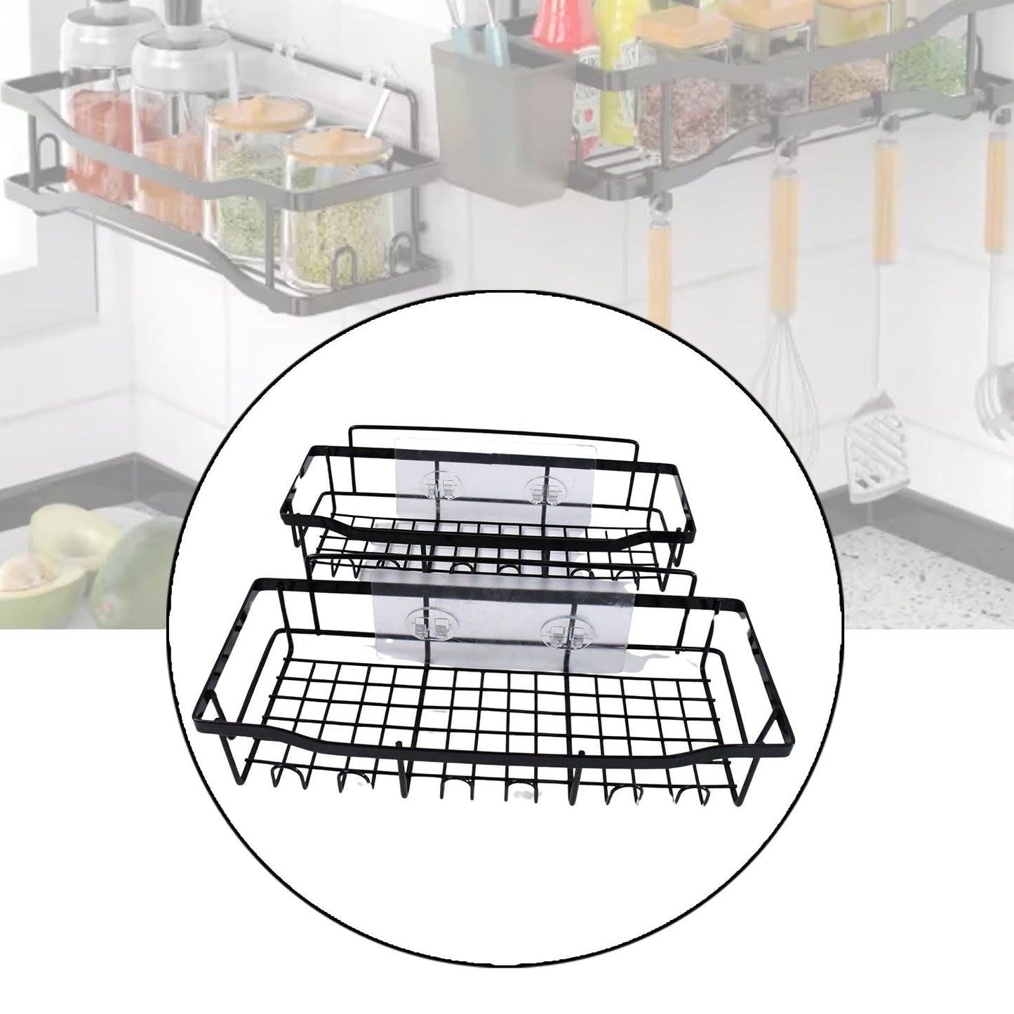 Metal Shower Basket / Canddy, for Bathroom Organiser (5 Pc Combo)