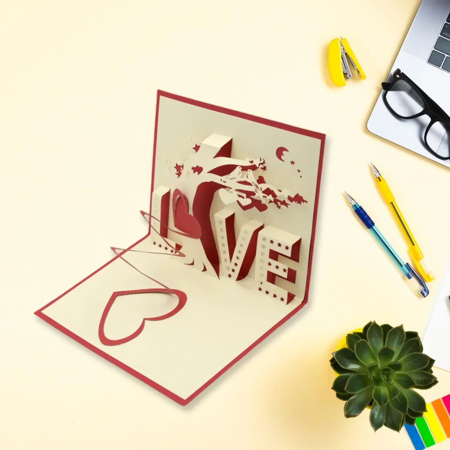 Valentine’s Day Special Gift Box - Heart-Shaped Light, Chocolate Box & Golden Flower