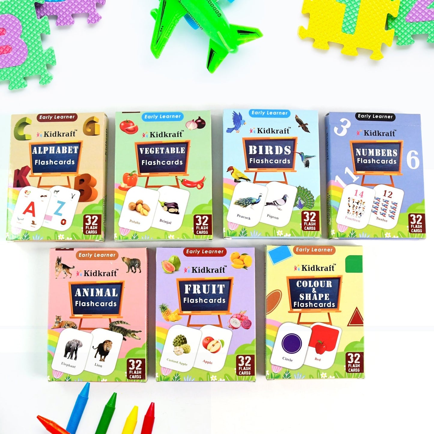 7-in-1 Kidkraft Early Learner Flashcard Combo Set ( 224 PC CARD)