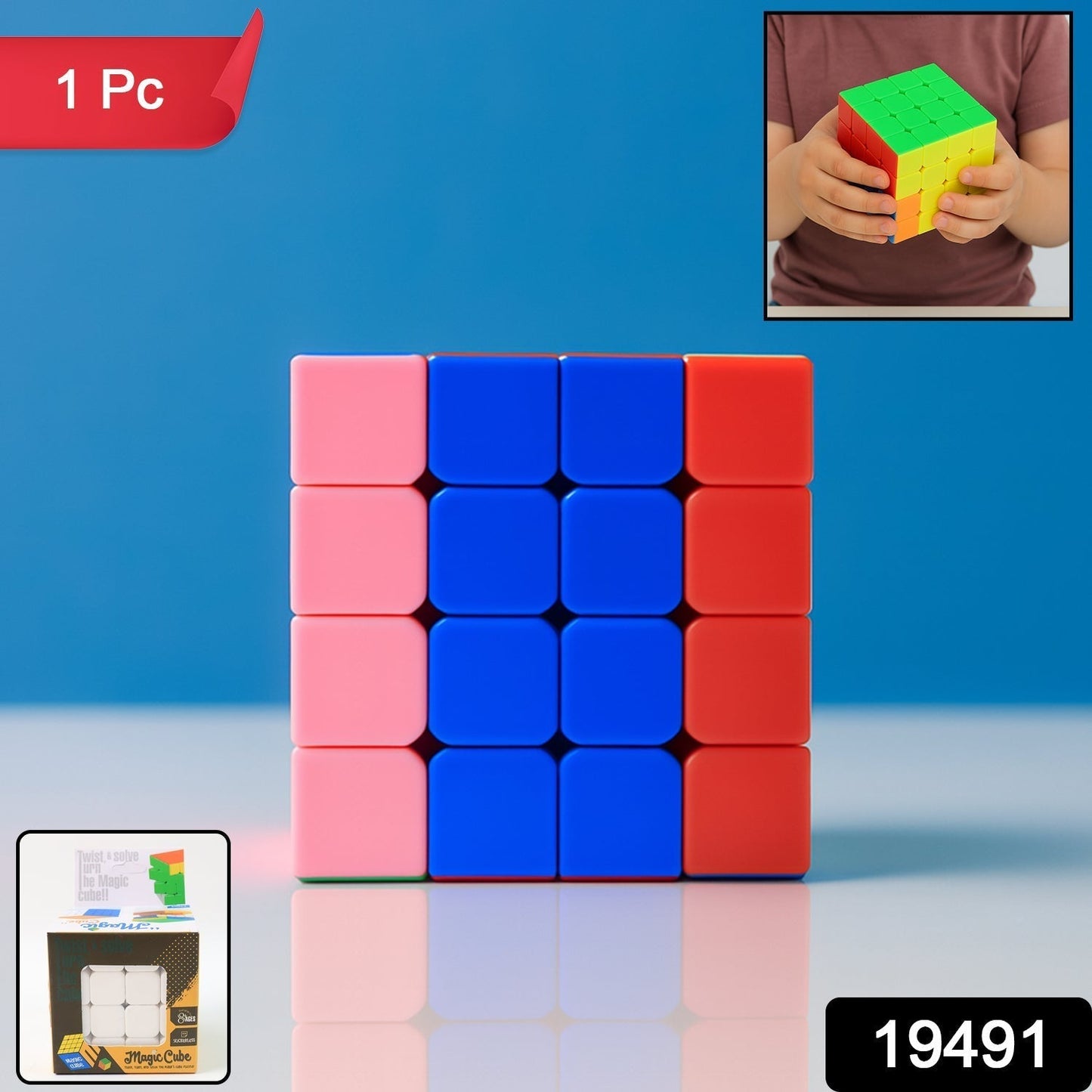 4x4 Magic Speed Cube Puzzle for Kids & Adults (1 Pc)