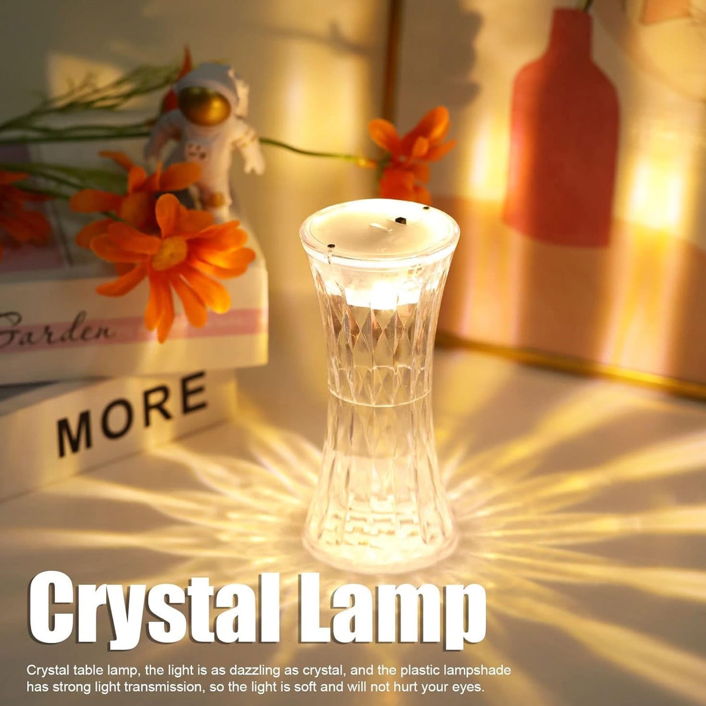 Crystal Lamp, Universal Night Light, Soft Lighting (1 Pc)