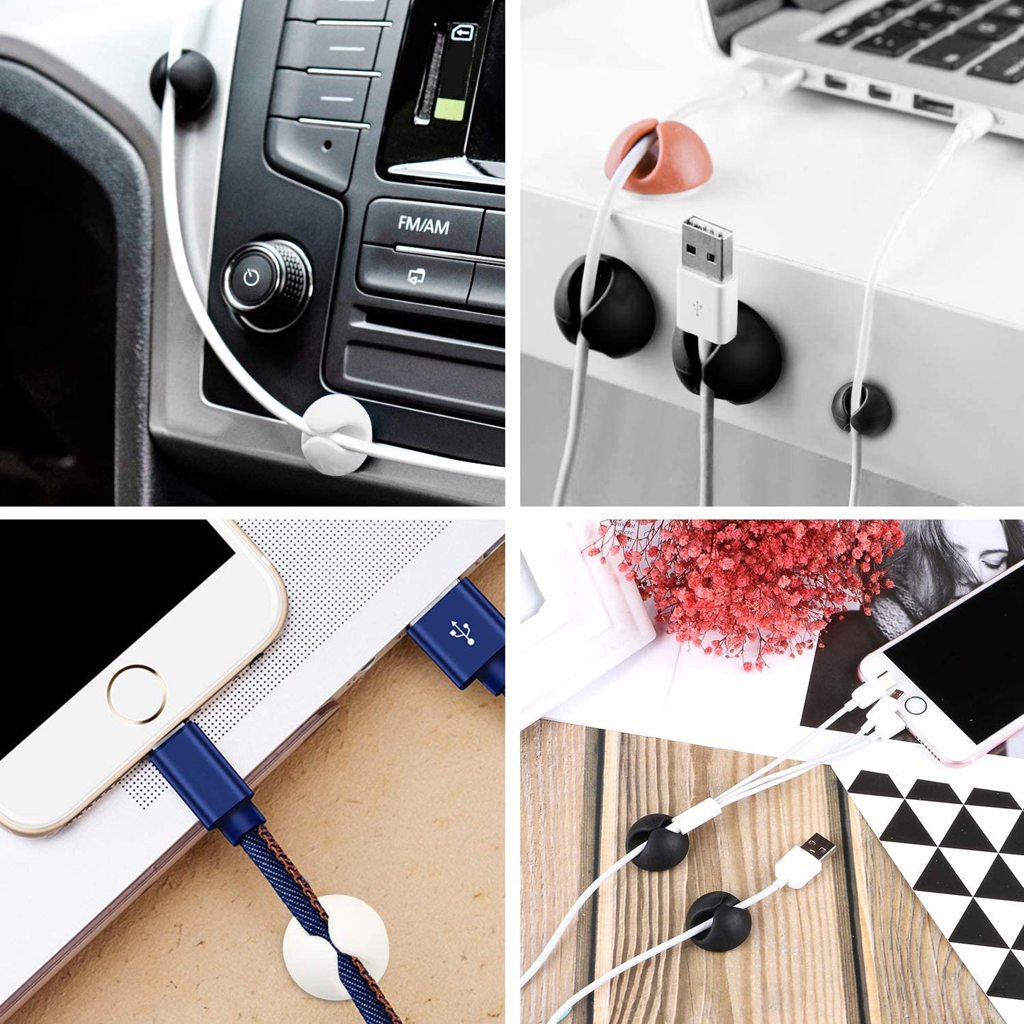 Cable Holder & Supporter – Secure & Organize All Types of Cables (10 Pc)