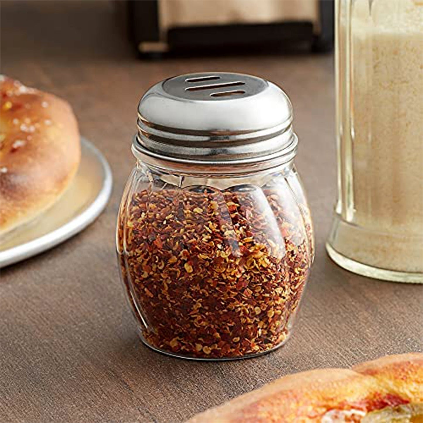 Apex Oregano & Chilli Flakes Dispenser Set – 2 Pcs Plastic Spice Shaker with Stainless Steel Lid