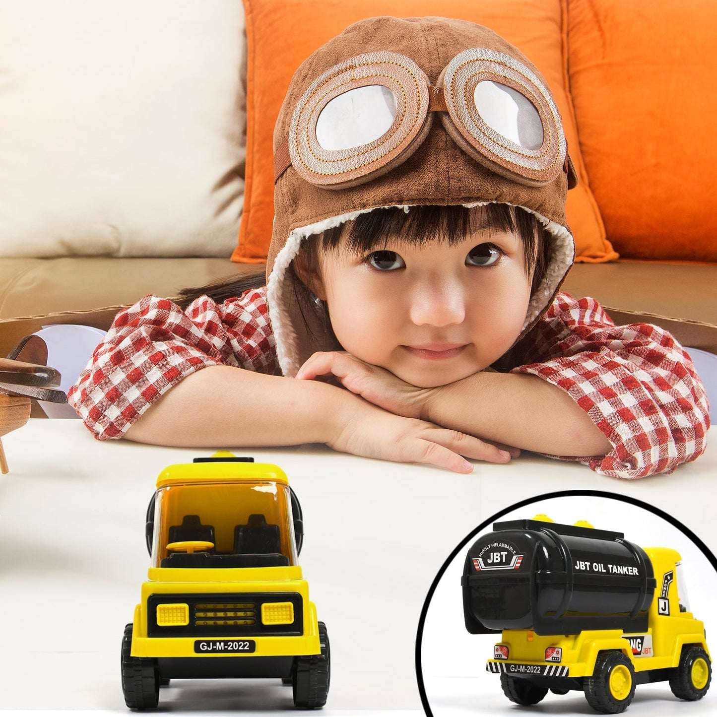 Big Heavy Duty Unbreakable Toy Truck with Sound | Friction Powered Oil-Water Tanker