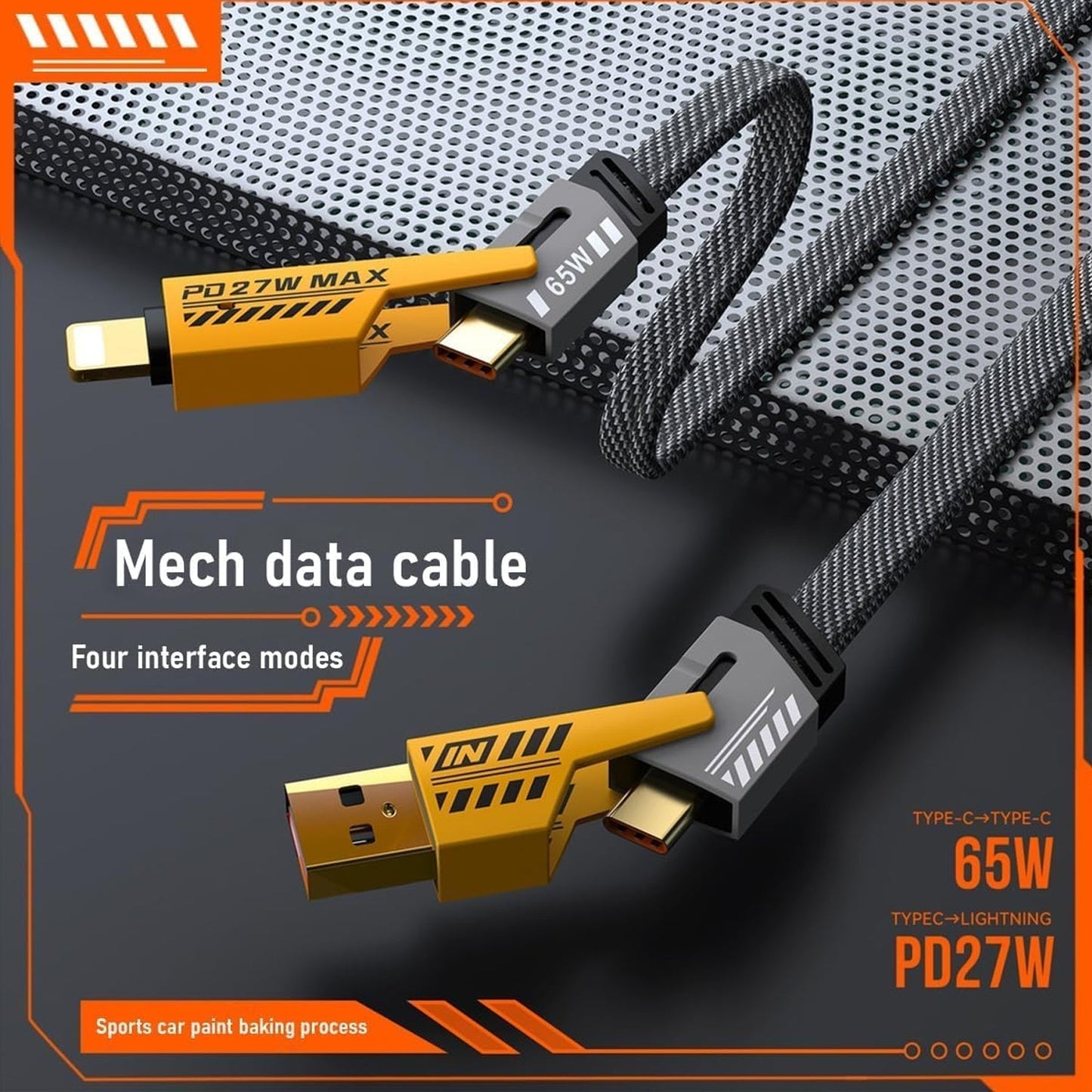 4 in 1 Fast Charging Cable With Multiport USB-C to Type C