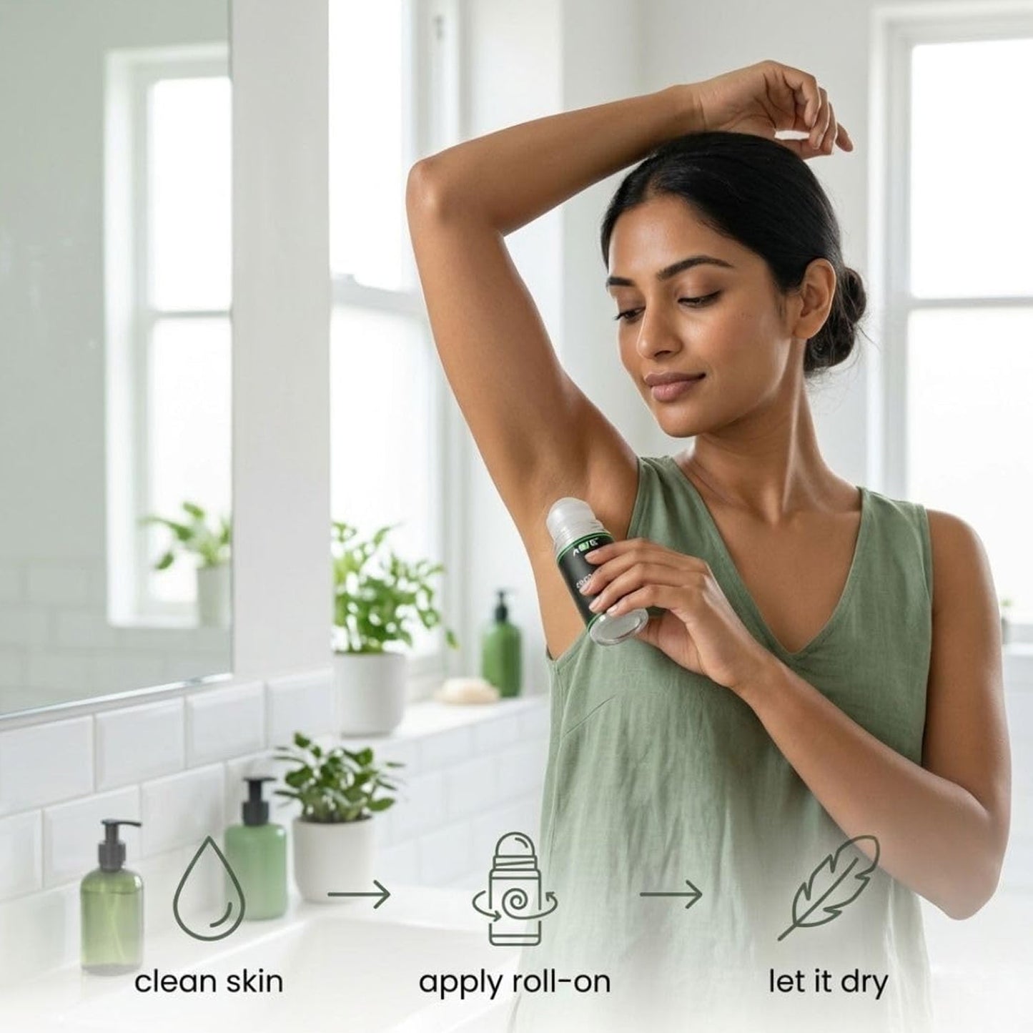 AOE Premium Long Lasting Unisex Roll-On Deodorant Body Fragrance (1 Pc, 50 ML / Green)