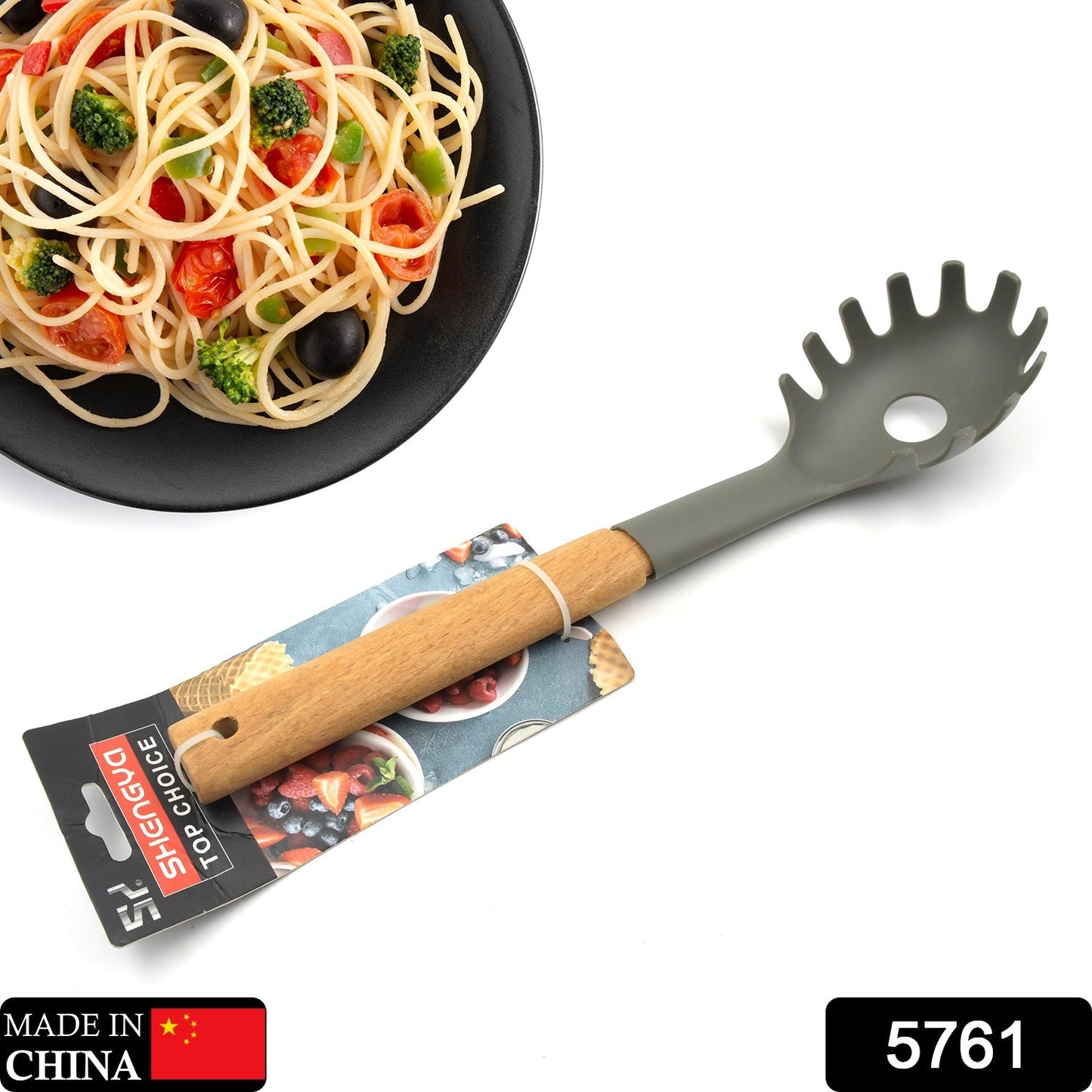 Plastic Kitchen Accessories Whisk , Pasta Spoon & Soup Spoon Heat Resistant Non Stick Spoons Kitchen Cookware Items (1 Pc )