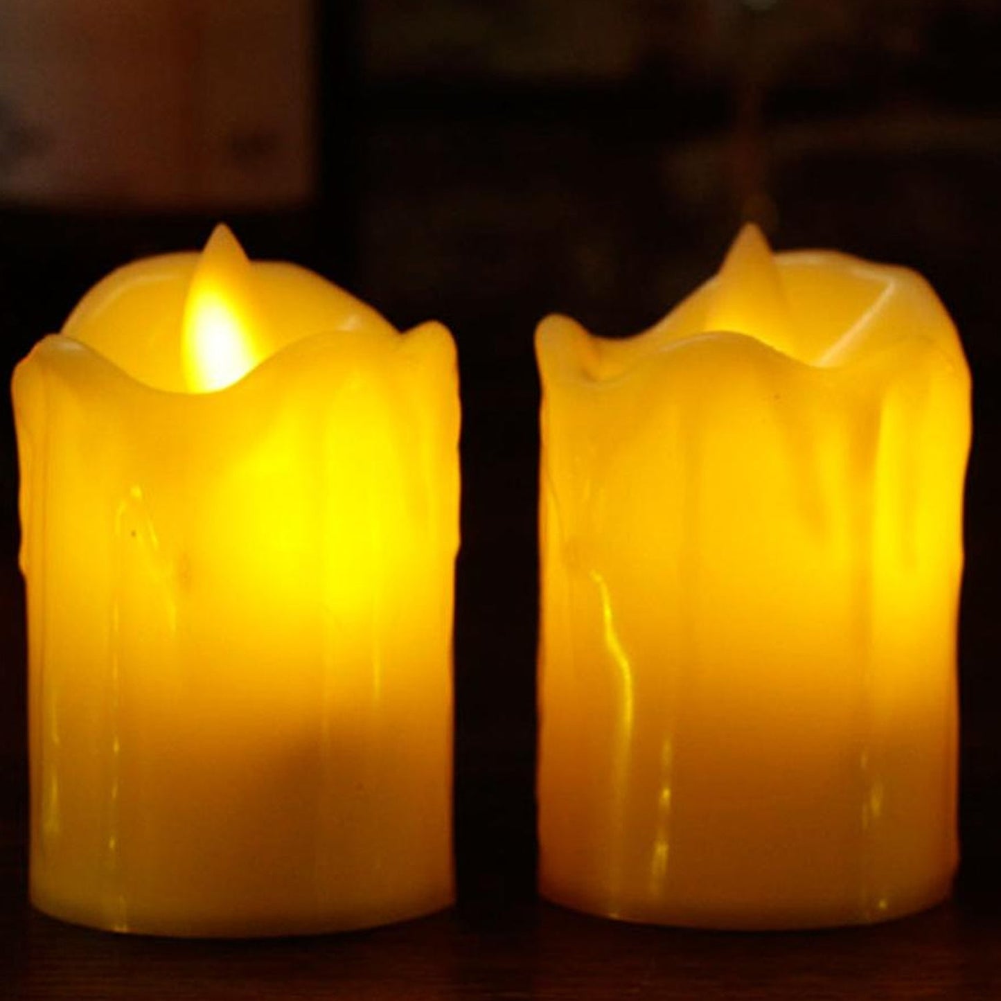 Set of 24 Multicolor Flameless Melted Design Candles for Decoration