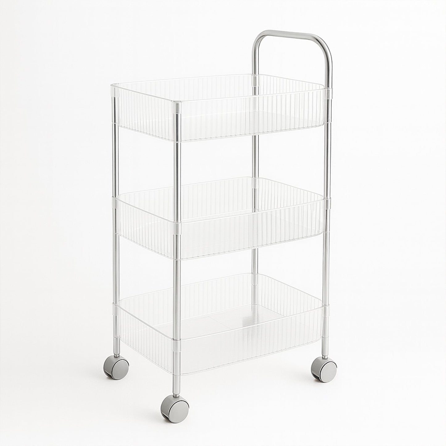 Apex Sapphire 3-Layer Multipurpose Storage Trolley with Wheels