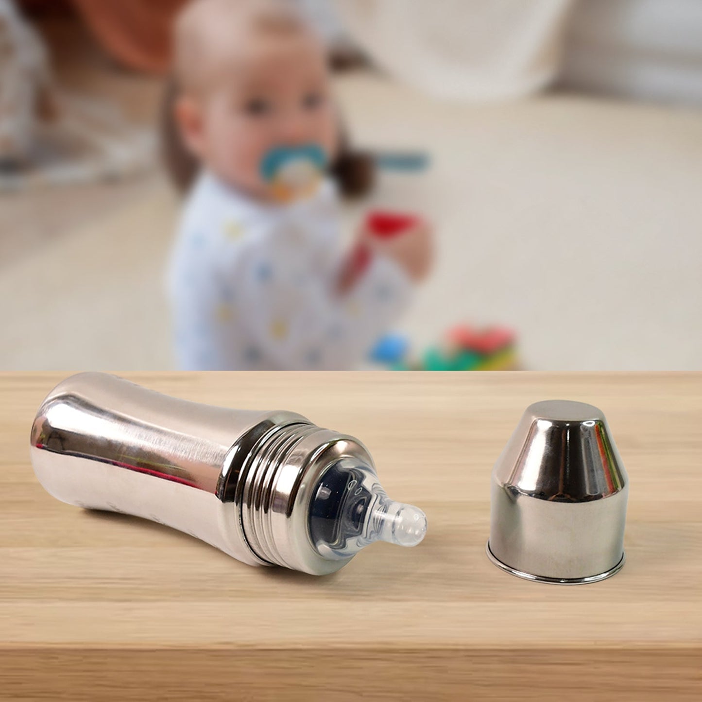Apex Stainless Steel Little Champ Baby Feeding Bottle (250 ml)