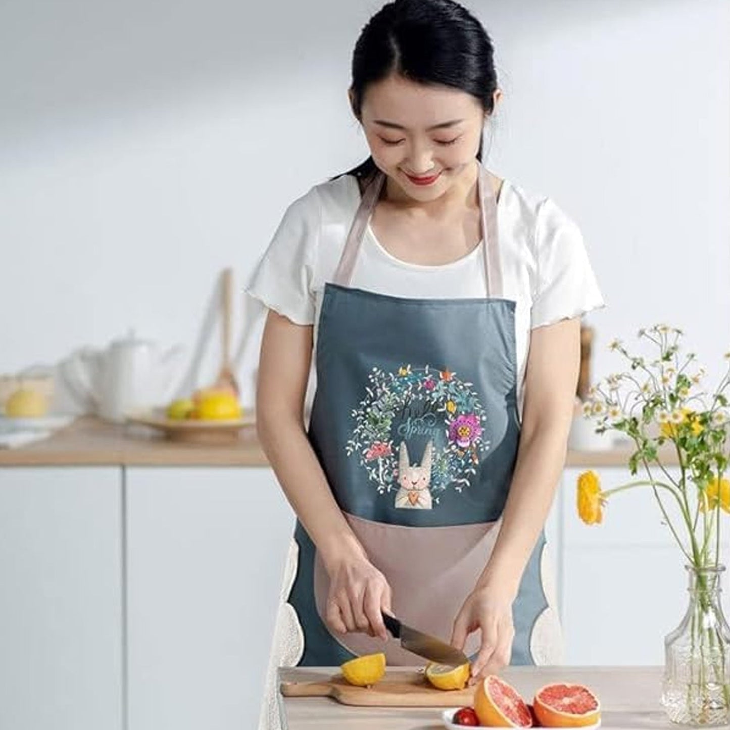 Multipurpose Kitchen Cooking Apron with Front Pocket (1 Pc)