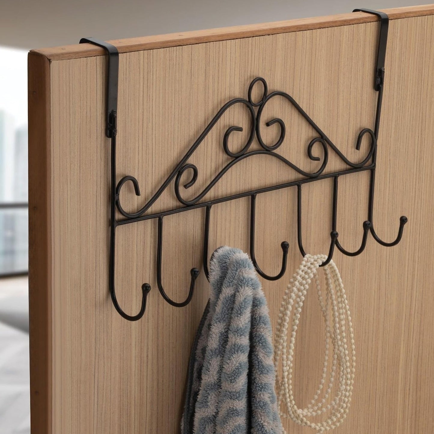 Over The Door Hanger Rack 7 Hooks Decorative Ognazier Hook (1 Pc)