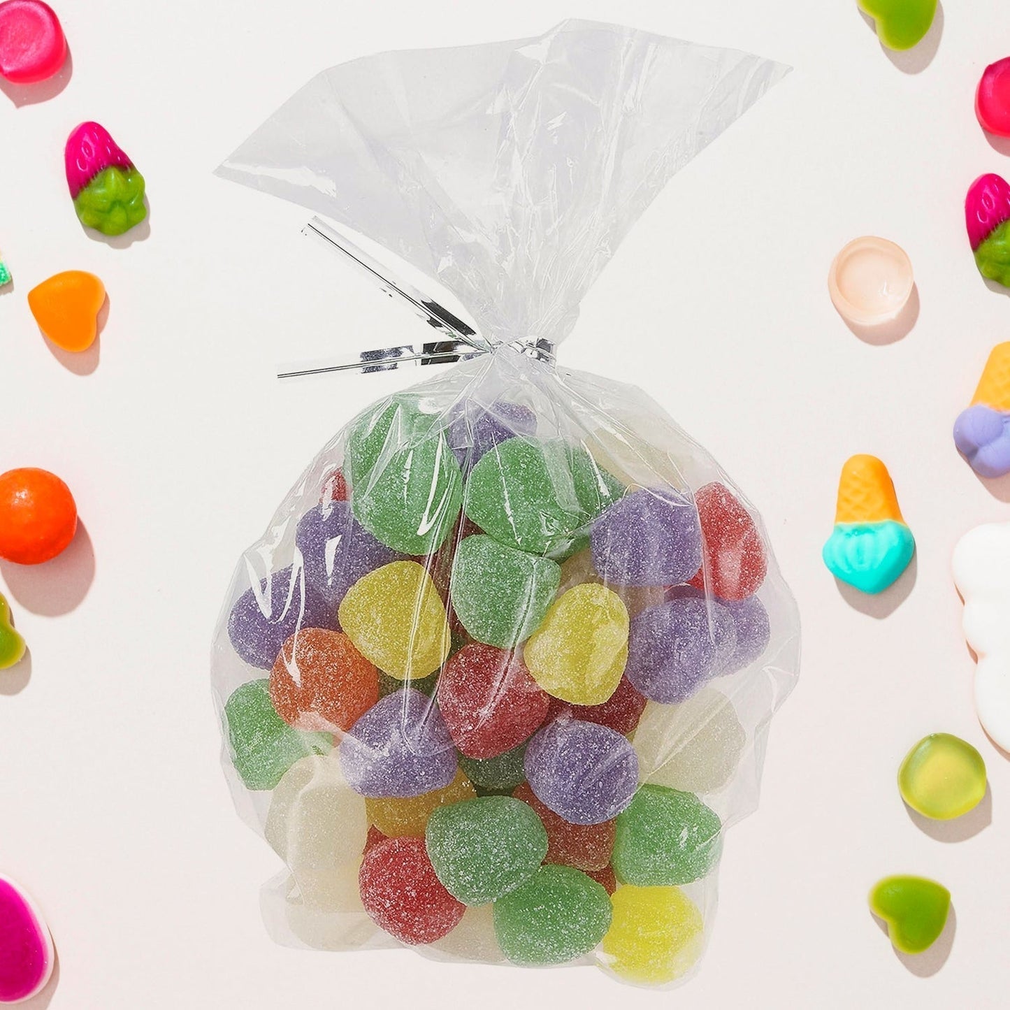 Clear Cookie Bags, Gift Bag Clear Flat Treat Bags (25 Pcs Set)