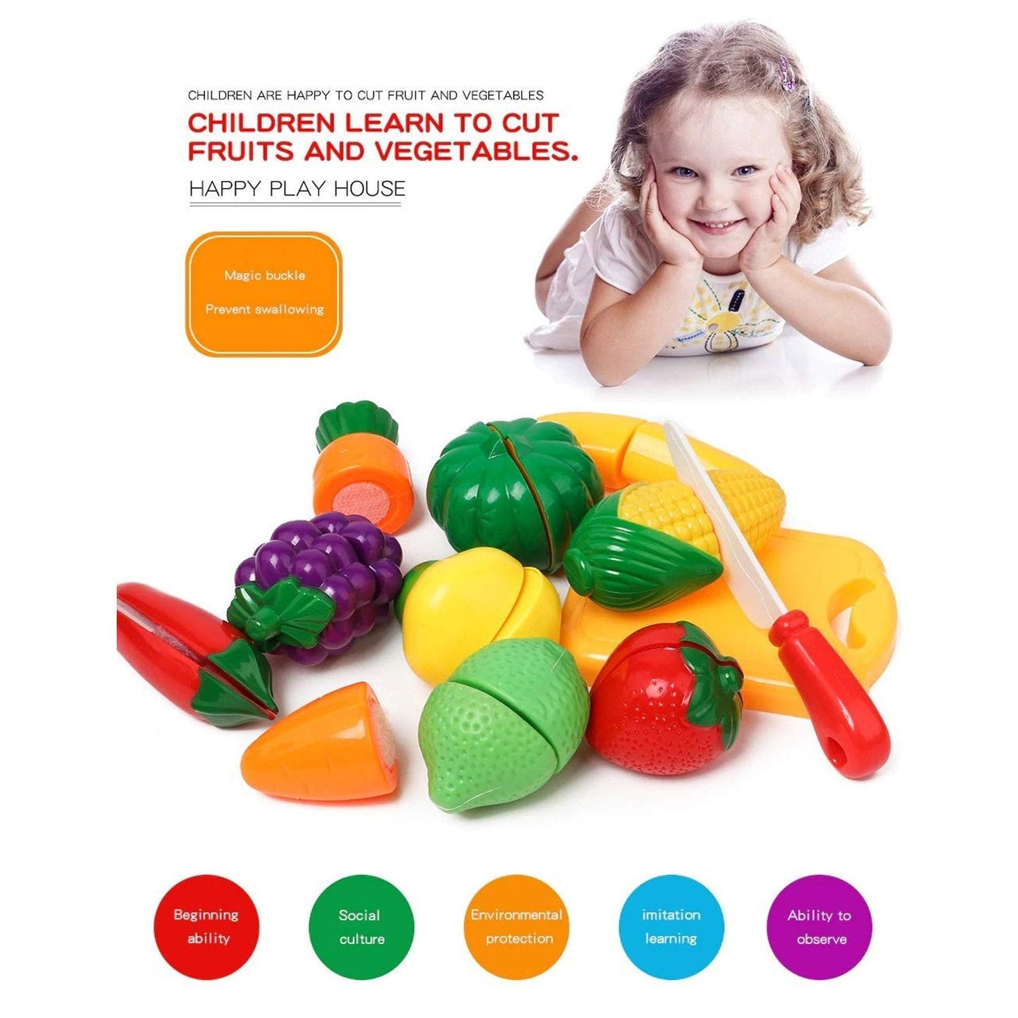 Plastic Fruits N Veggies Exclusive Collection of Realistic Sliceable Fruits