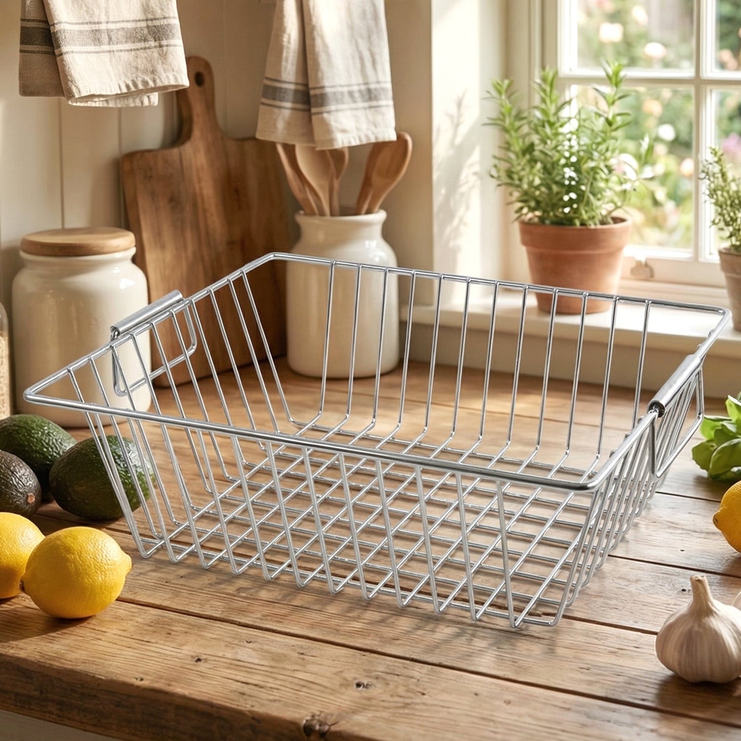 Multipurpose Stainless Steel Kitchen Sink Basket (1 Pc, 12x15 Inch)