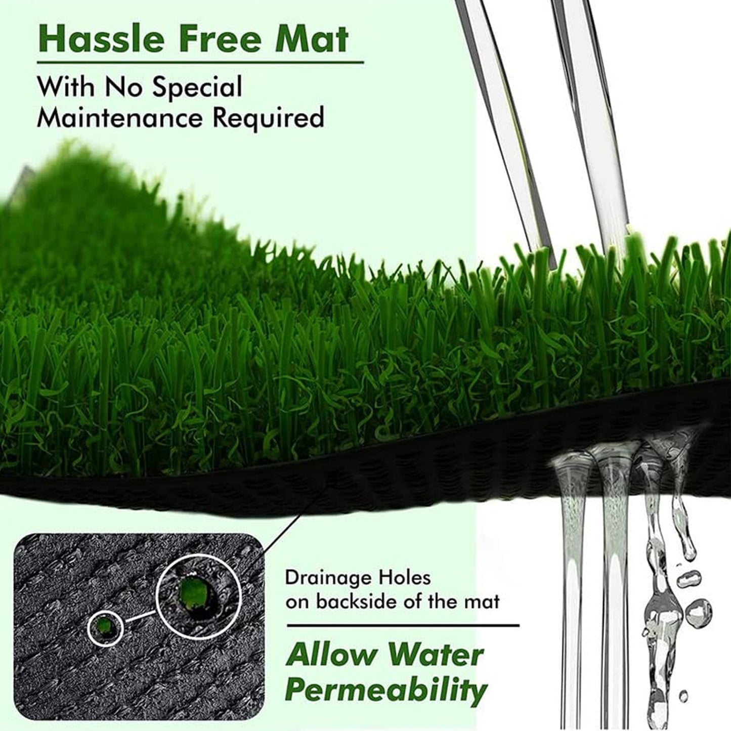 Artificial Grass Mat for Balcony or Doormat, 58x38cm