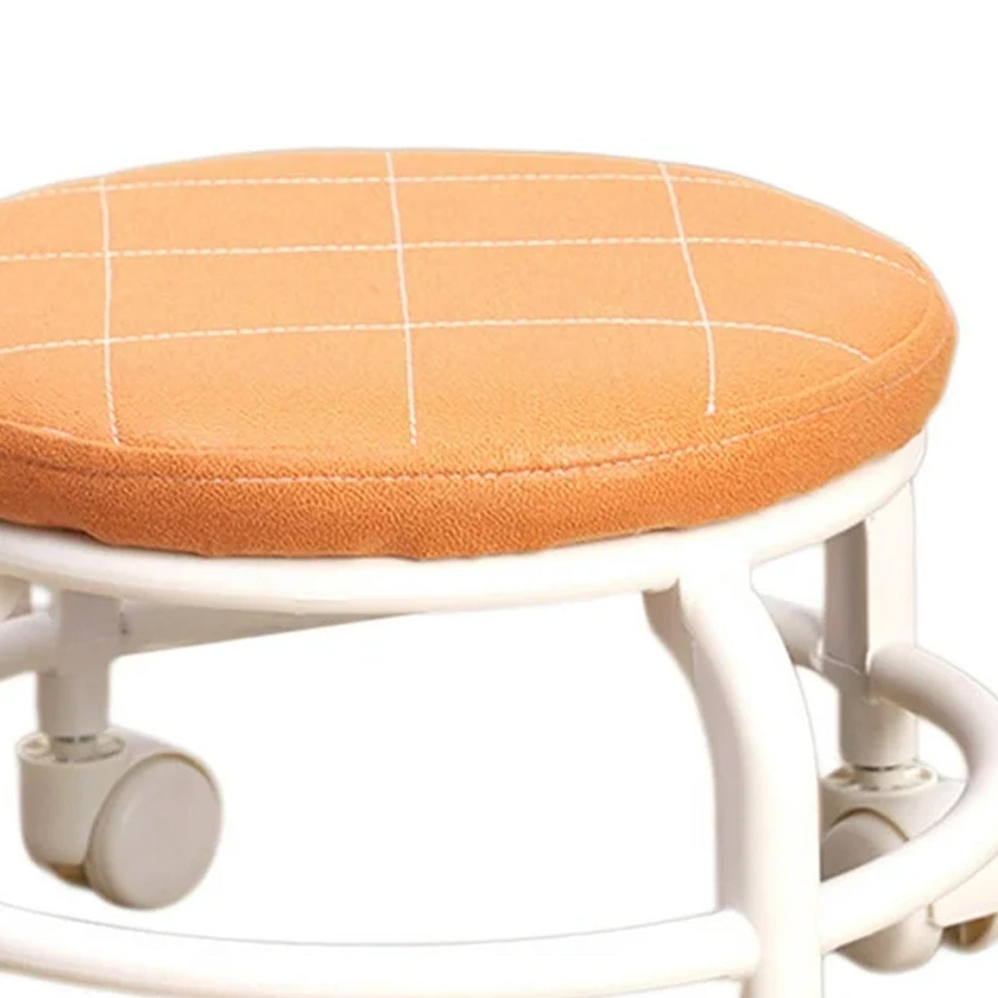 Roller Seat Stool Low Height Rolling Plastic Stool Multifunctional Small Household Movable Mini Stool Pulley Wheel Stool for Garage Home Library (1 Pc)