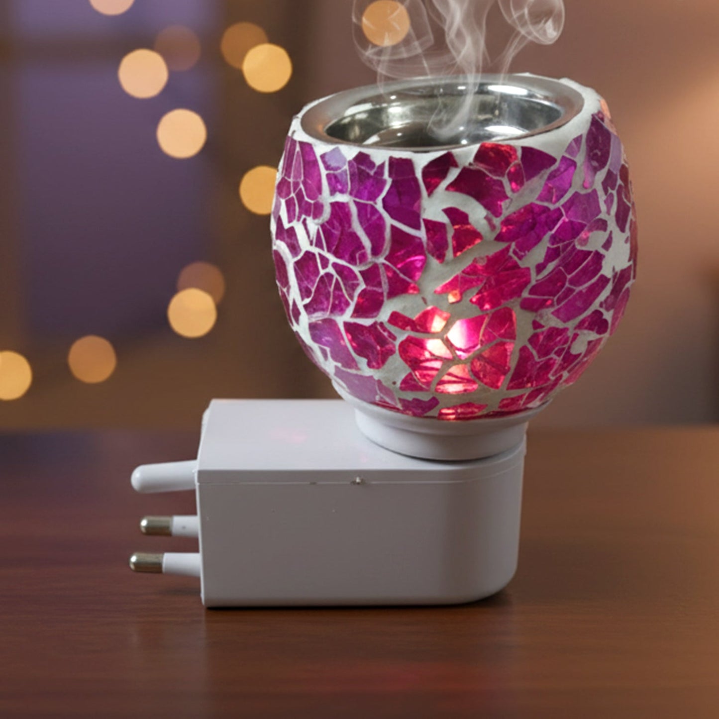 Premium Plug-In Mosaic Glass Aroma Diffuser & Night Lamp (1 Pc)