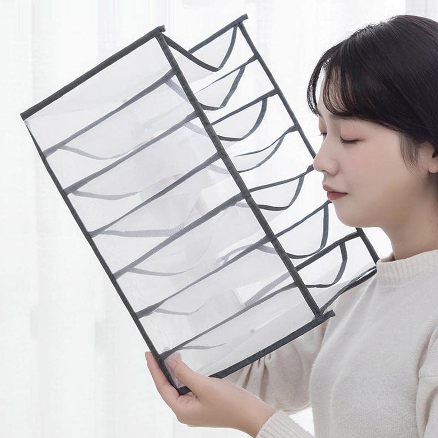 7 Grid Clothes Organizer for Wardrobe Storage