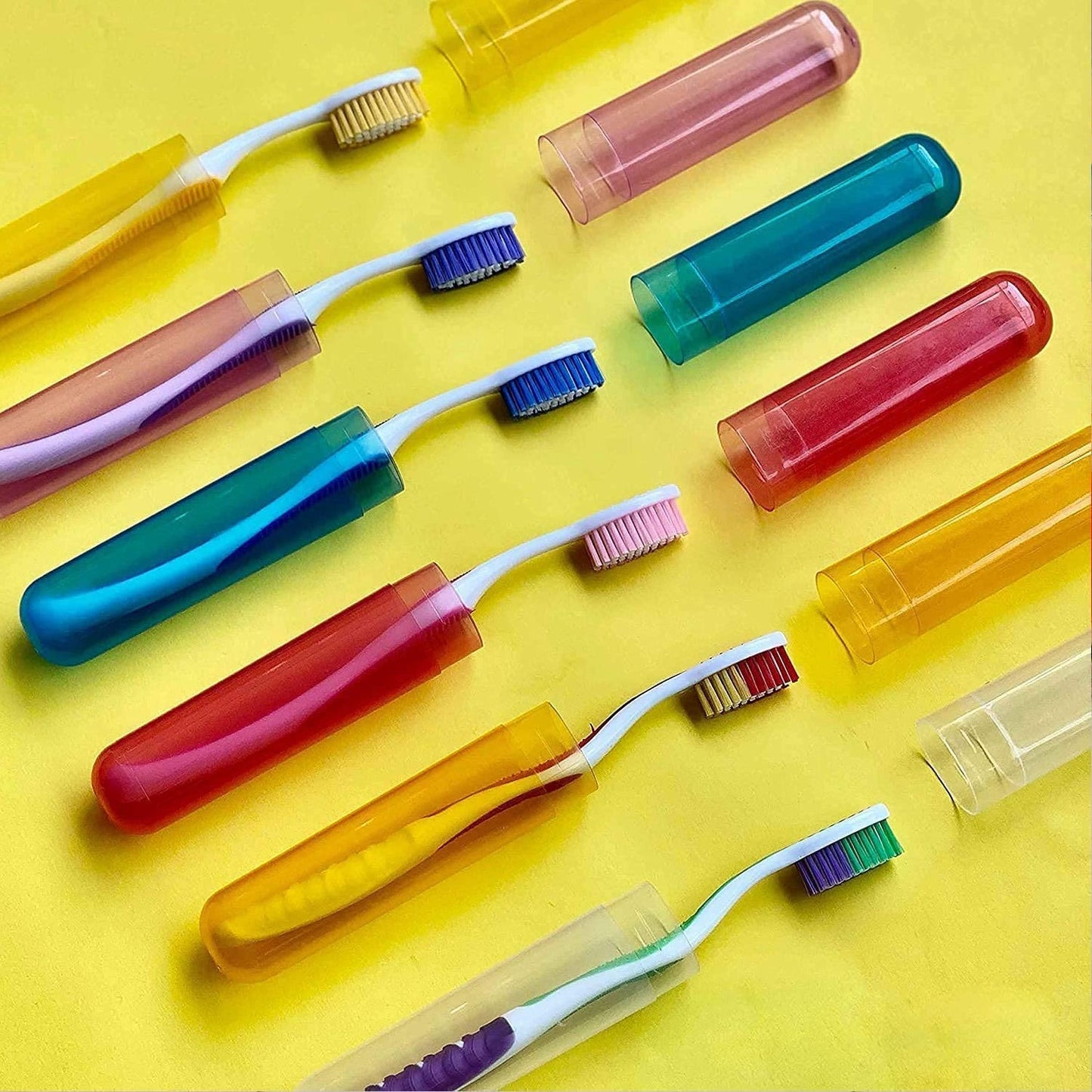 Plastic Toothbrush Covers - 6pc Anti-Bacterial Travel Protectors for Oral Care