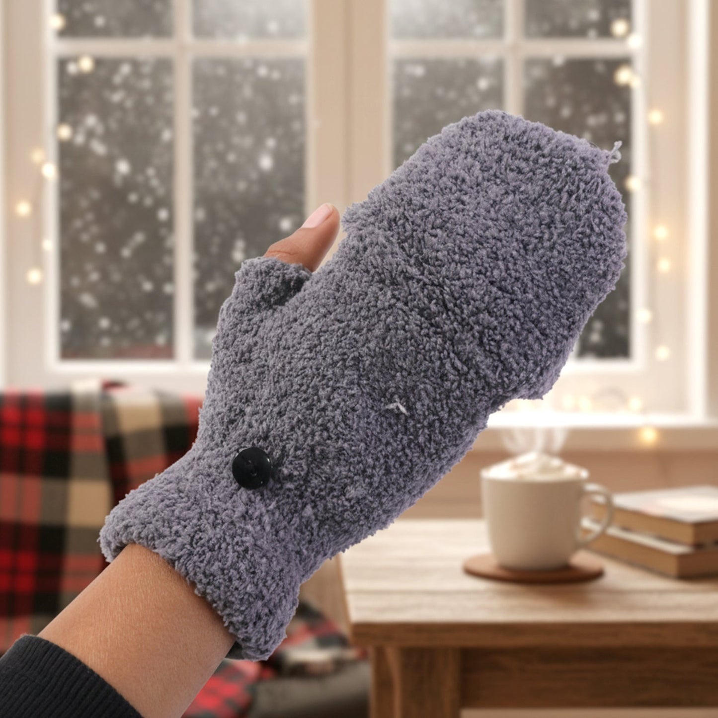Winter Fingerless Gloves – Soft Warm Hand Gloves for Men & Women (1 Pair)