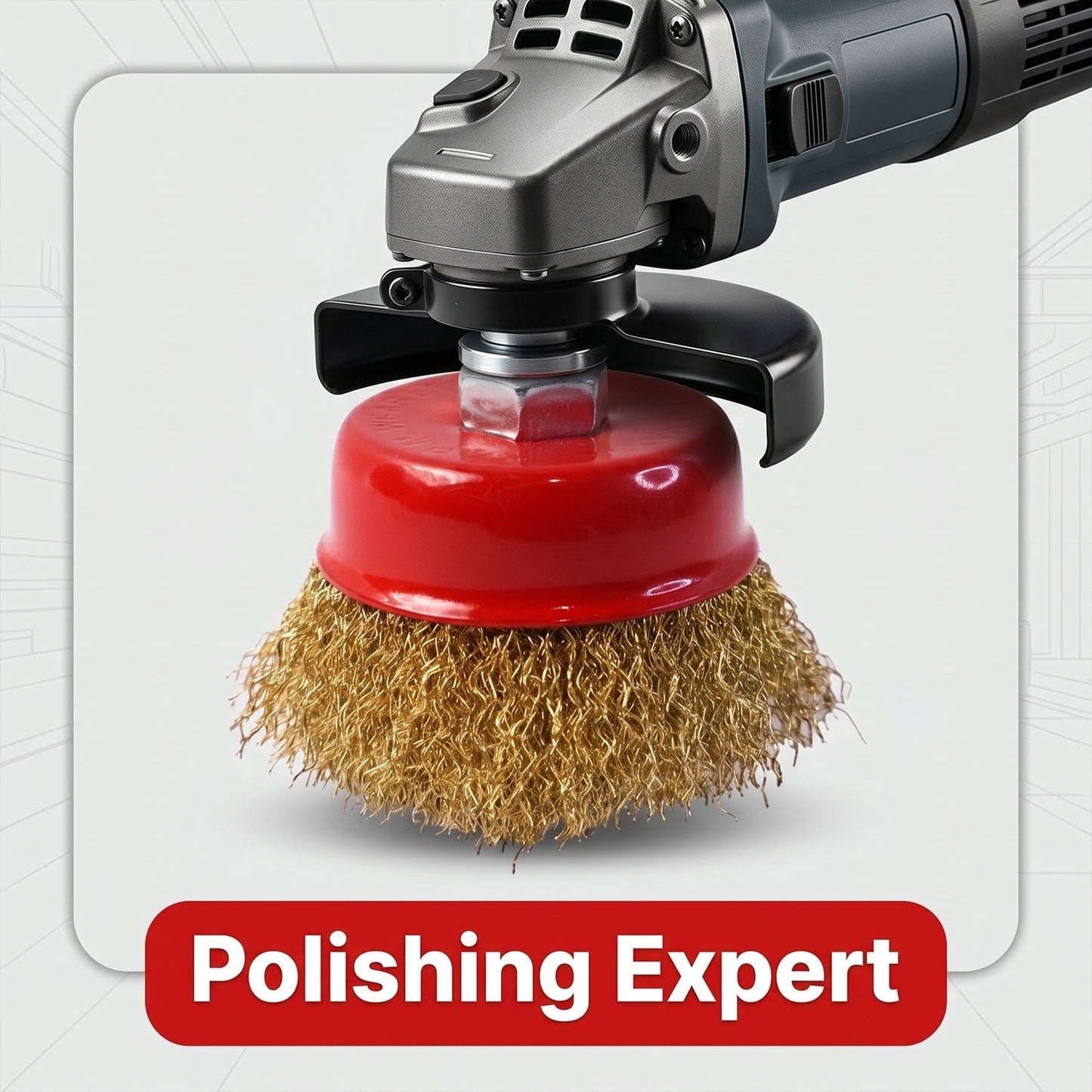 Heavy Duty Gold Wire Cup Brush for Metal Cleaning & Polishing