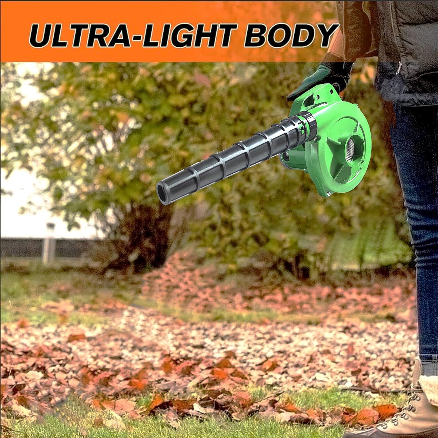 650V Blower Portable Rifel Range Portable Air Blower – 350W, 2.3m³/min, 13000 RPM, Green