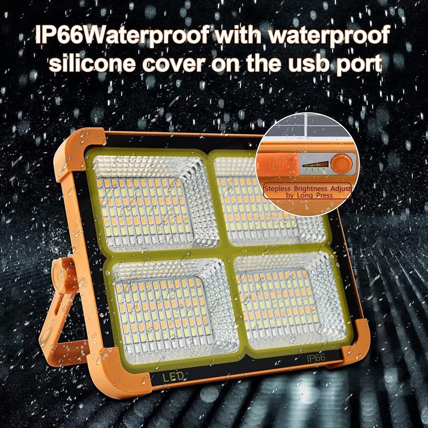 High-Brightness Solar LED Flood Light with Power Bank (1 Pc)