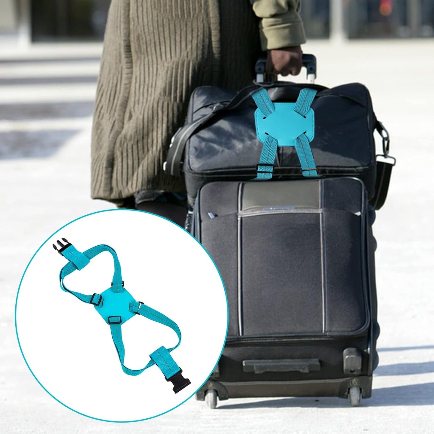 Adjustable Luggage Travel Bag Strap Belt - (1 Pc)