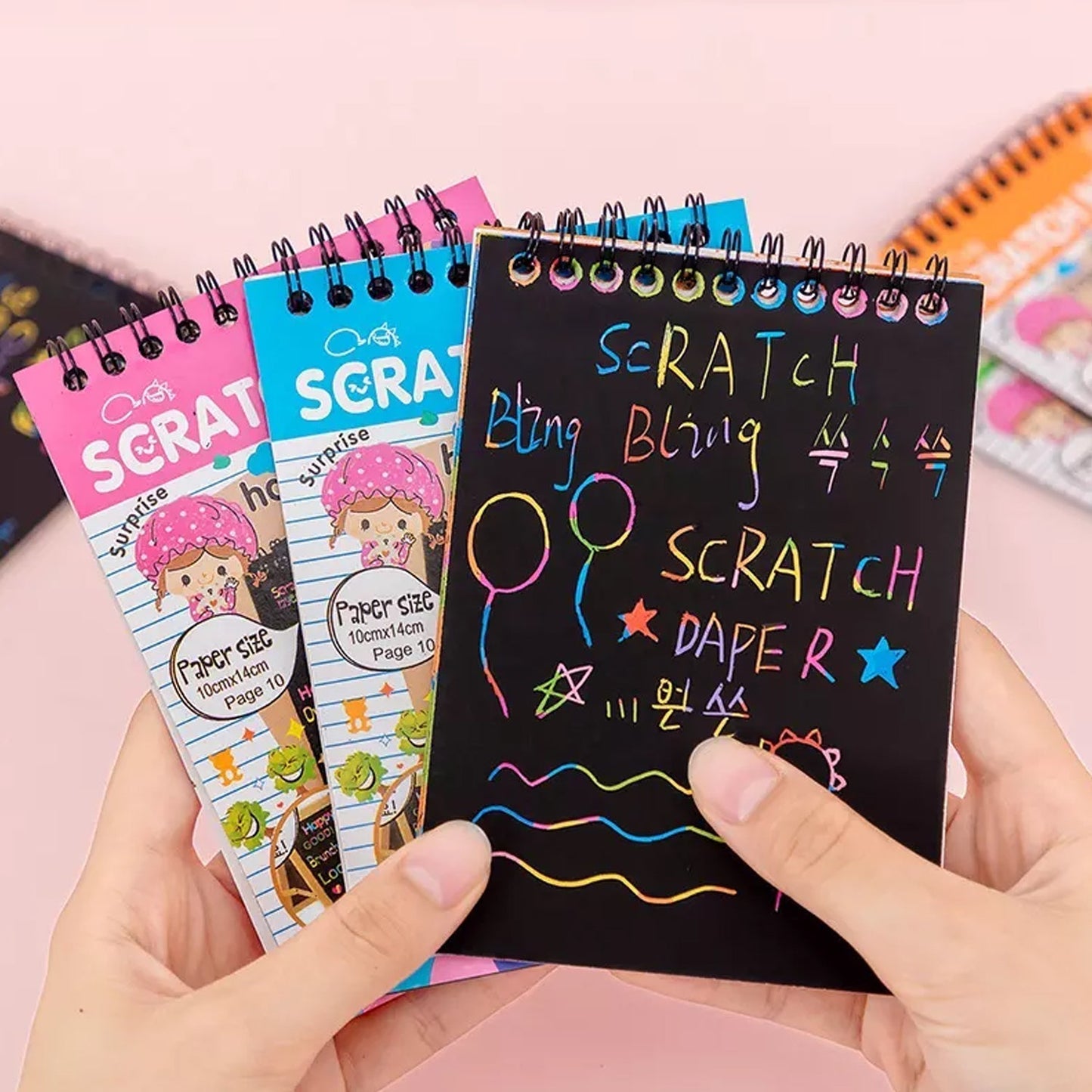 Crafts Rainbow Art Scratch Paper Book (10 Pages, Pack of 1)
