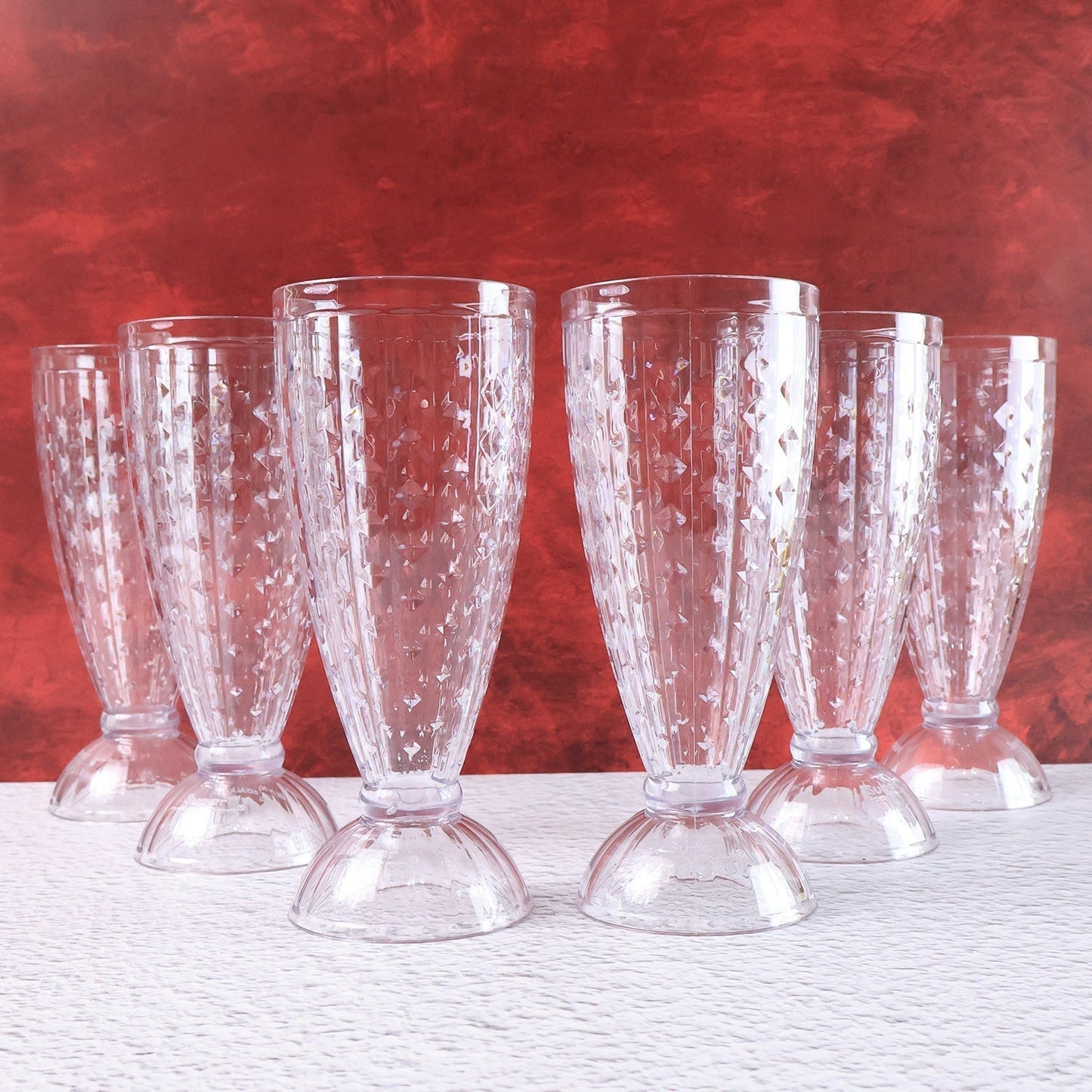 Supermom Transparent Plastic Milkshake Glass Set (400ML / 6 Pc)