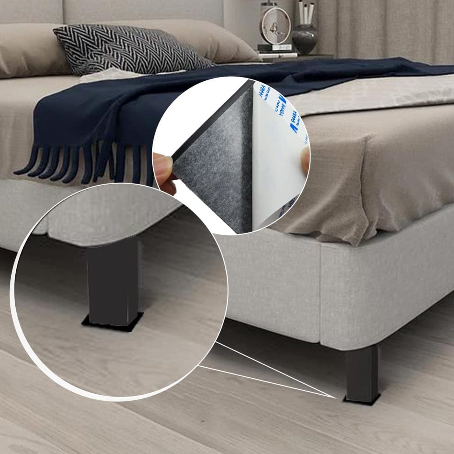 4-Piece Square Felt Furniture Floor Protector Pads