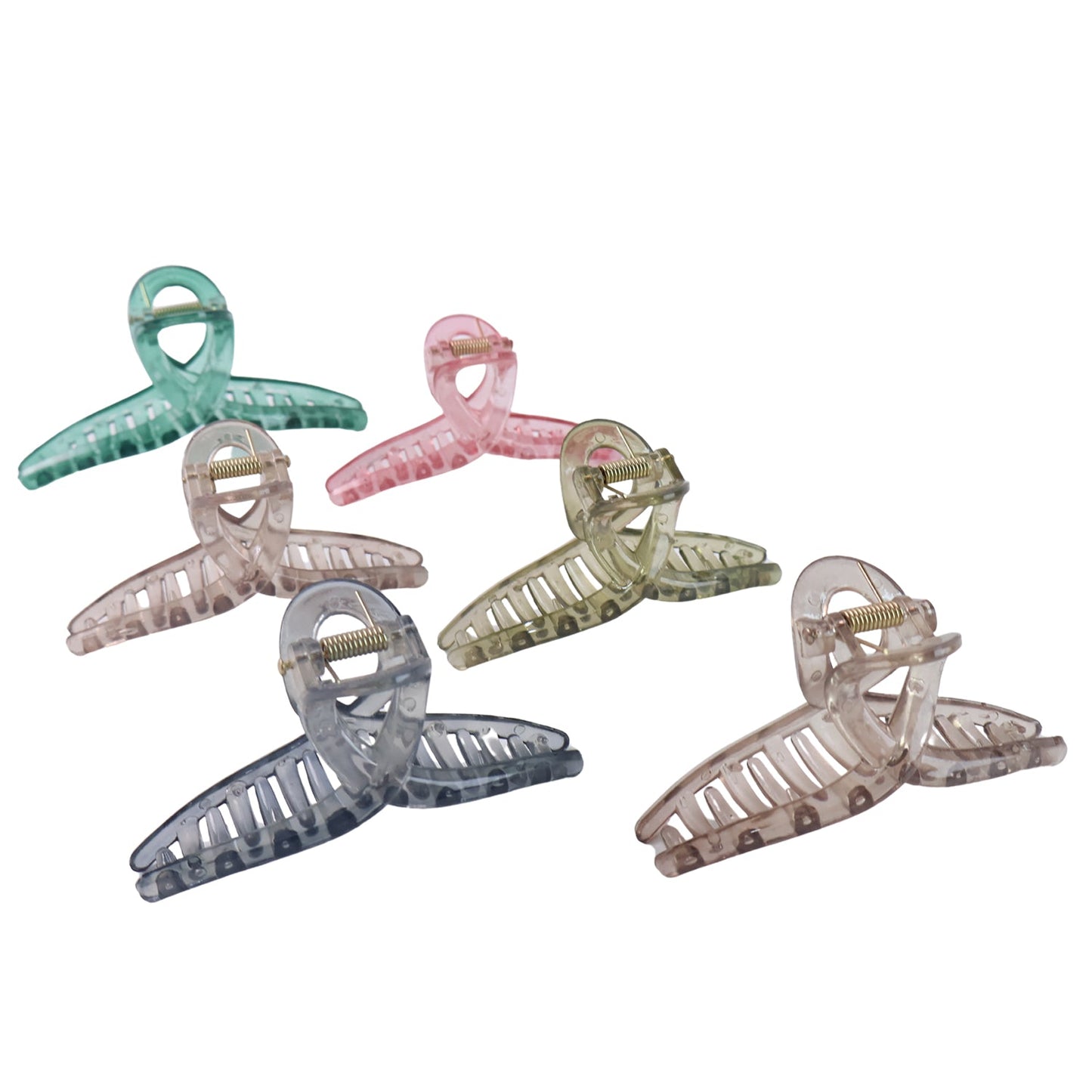 Hair Clutcher Clips (Mix Design, Multicolor / 12 Pc)