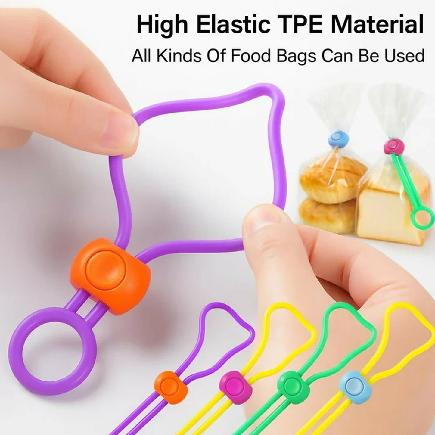 Reusable Silicone Food Bag Sealing Clips with Lock for Kitchen Storage ( 3 Pc)
