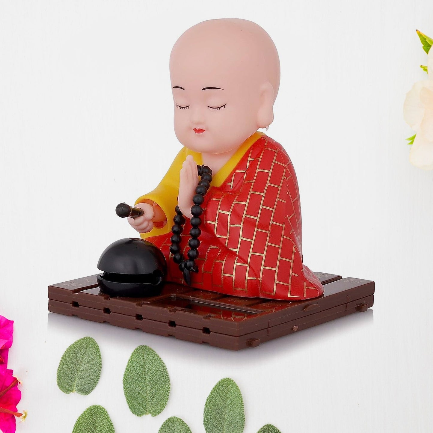 Solar Powered Sitting Buddha Statue, Moving Head and Hand (1 Pc / Big)