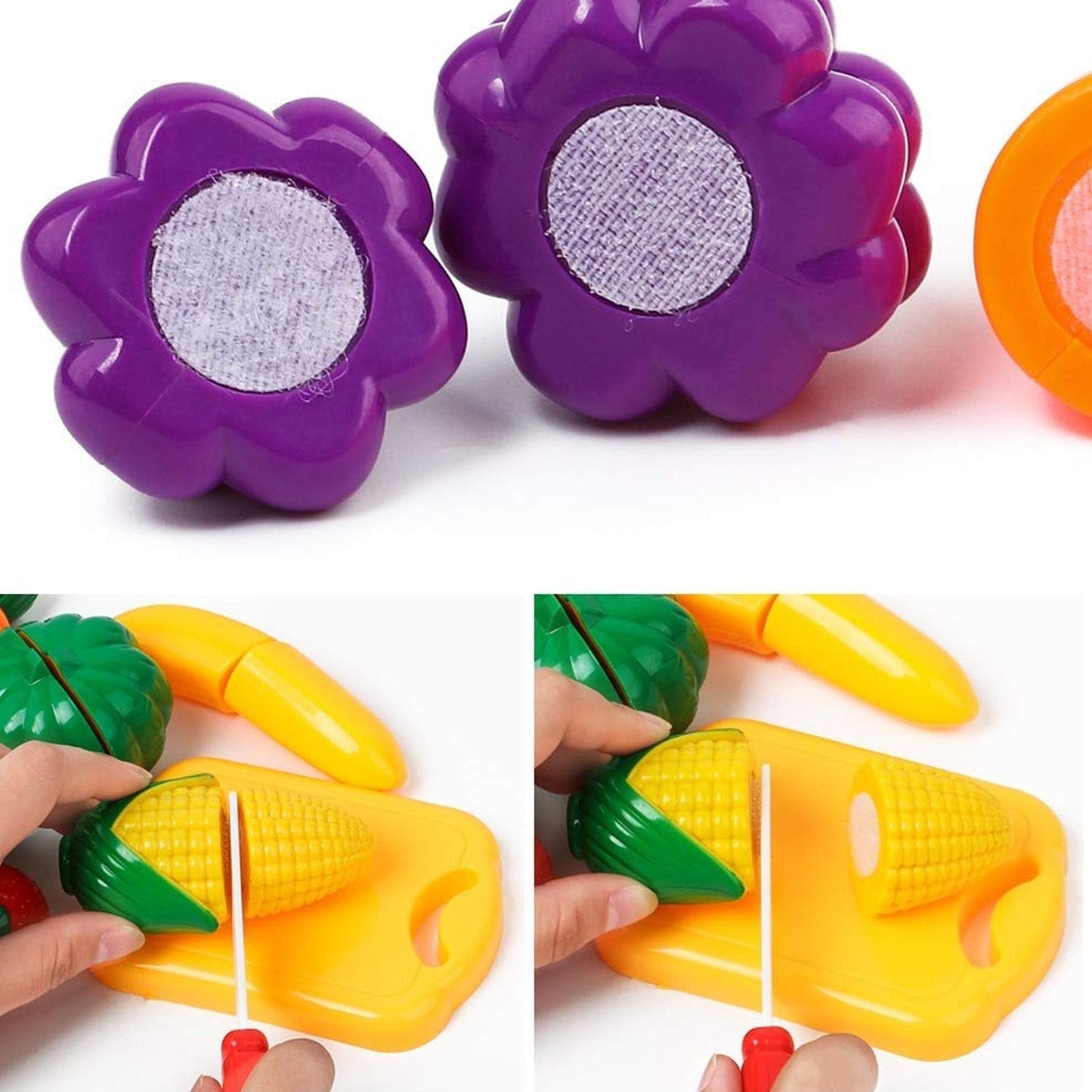 Plastic Fruits N Veggies Exclusive Collection of Realistic Sliceable Fruits