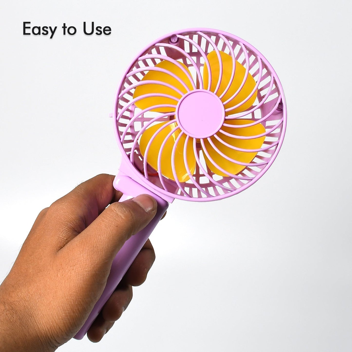 Portable Mini handy Fan & Personal Table Fan | Rechargeable Battery Operated Fan Suitable for Kids, Women, Makeup Artist, Home Office (Battery Not Include)
