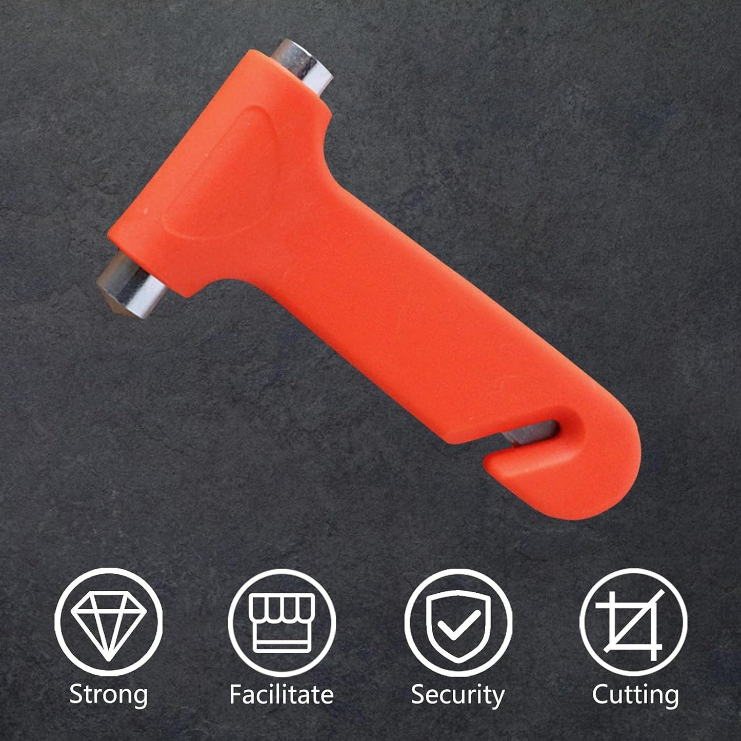 Car Safety Hammer - Emergency Rescue Tool with Window Breaker & Seatbelt Cutter