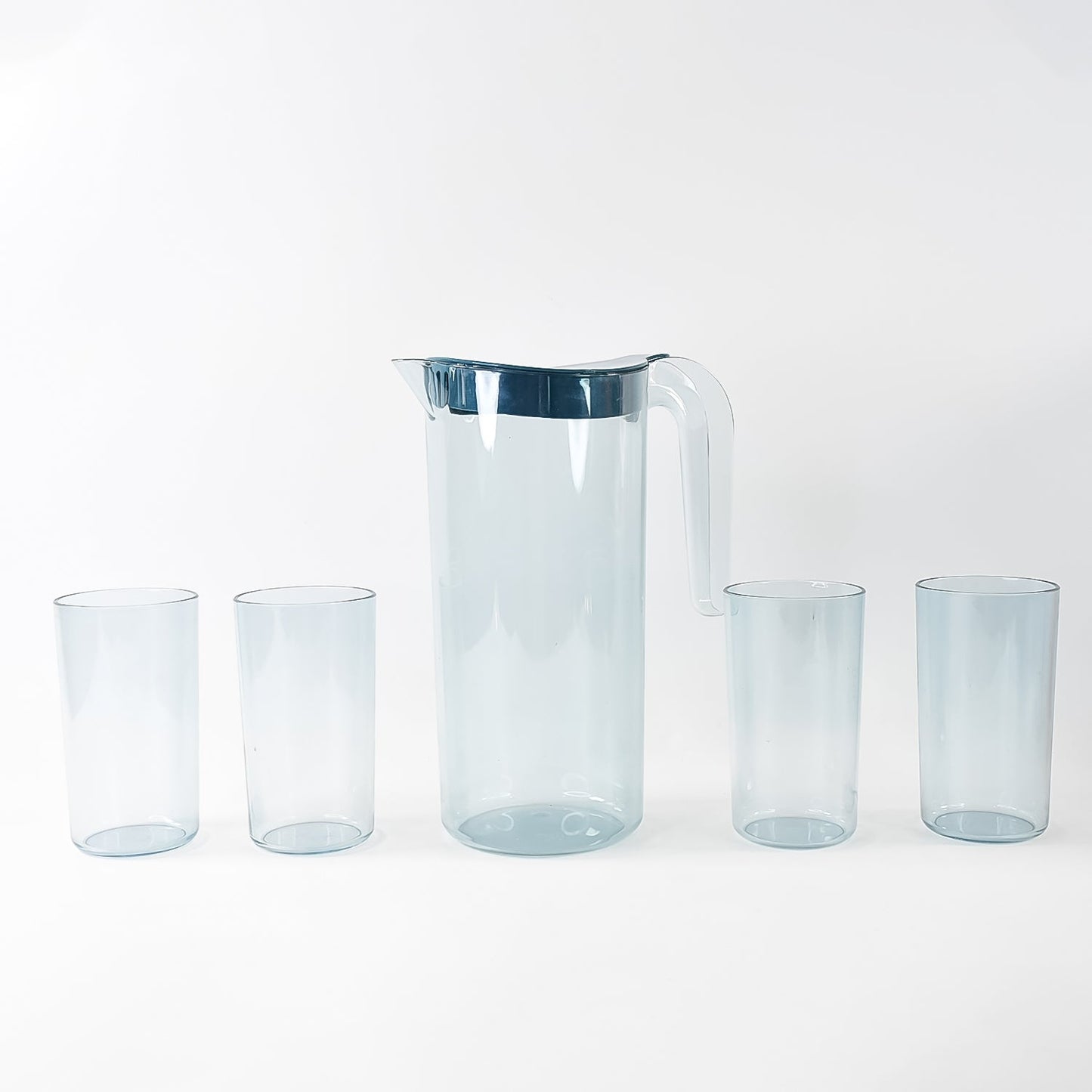 Apex Crystal Premium Jug with Lid & 4 Pcs Glass (1500 ML / 300 ML Approx / 5 Pcs Set)