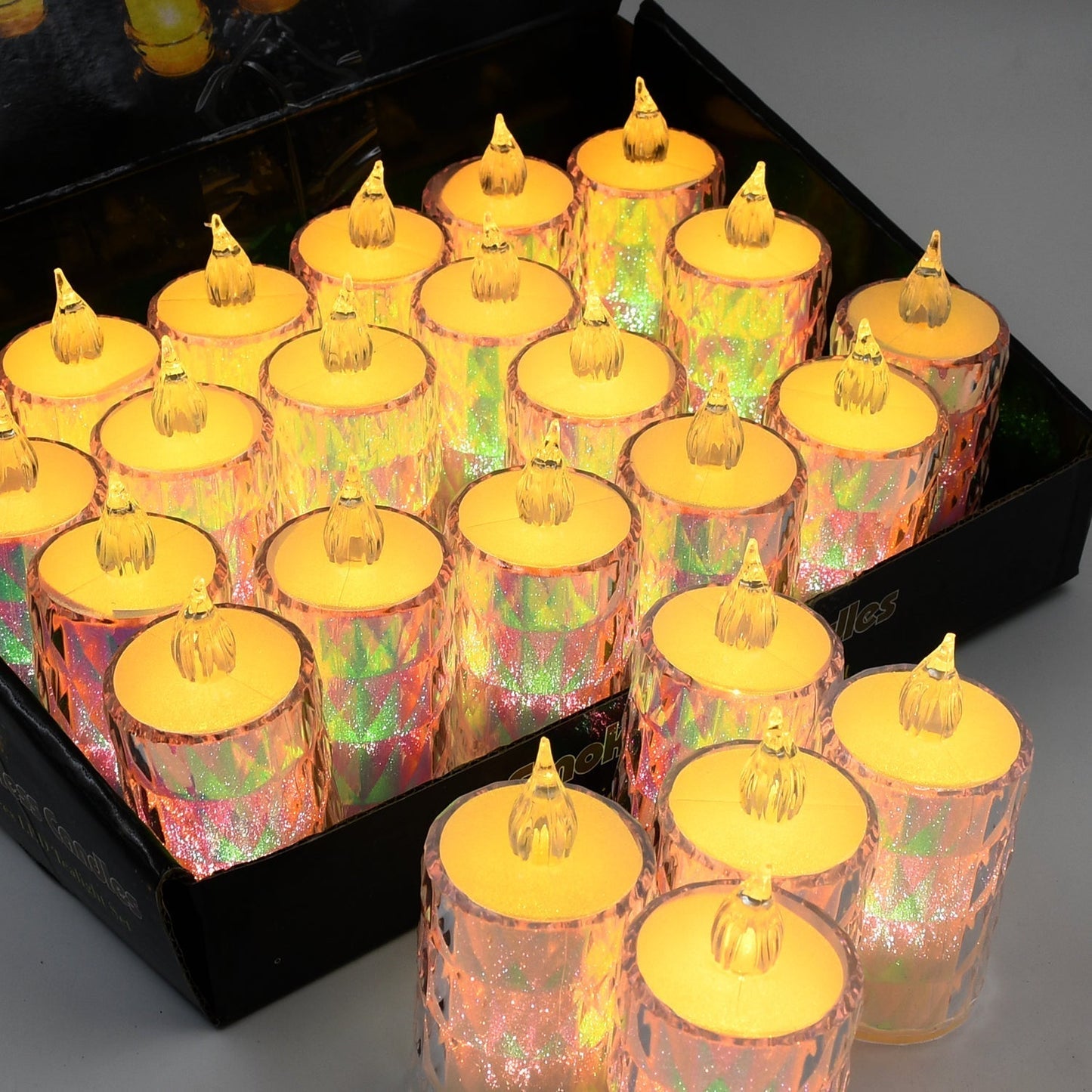 24 Pc Flameless and Smokeless Decorative Melting Candles LED Tea Light