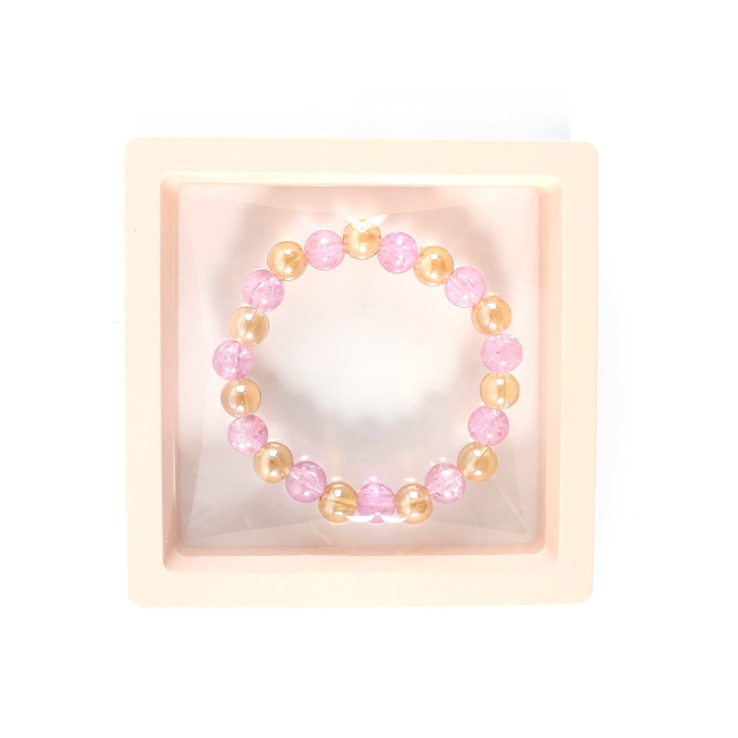 Elegant Dual-Tone Crystal Beaded Stretch Bracelet (1 Pc)