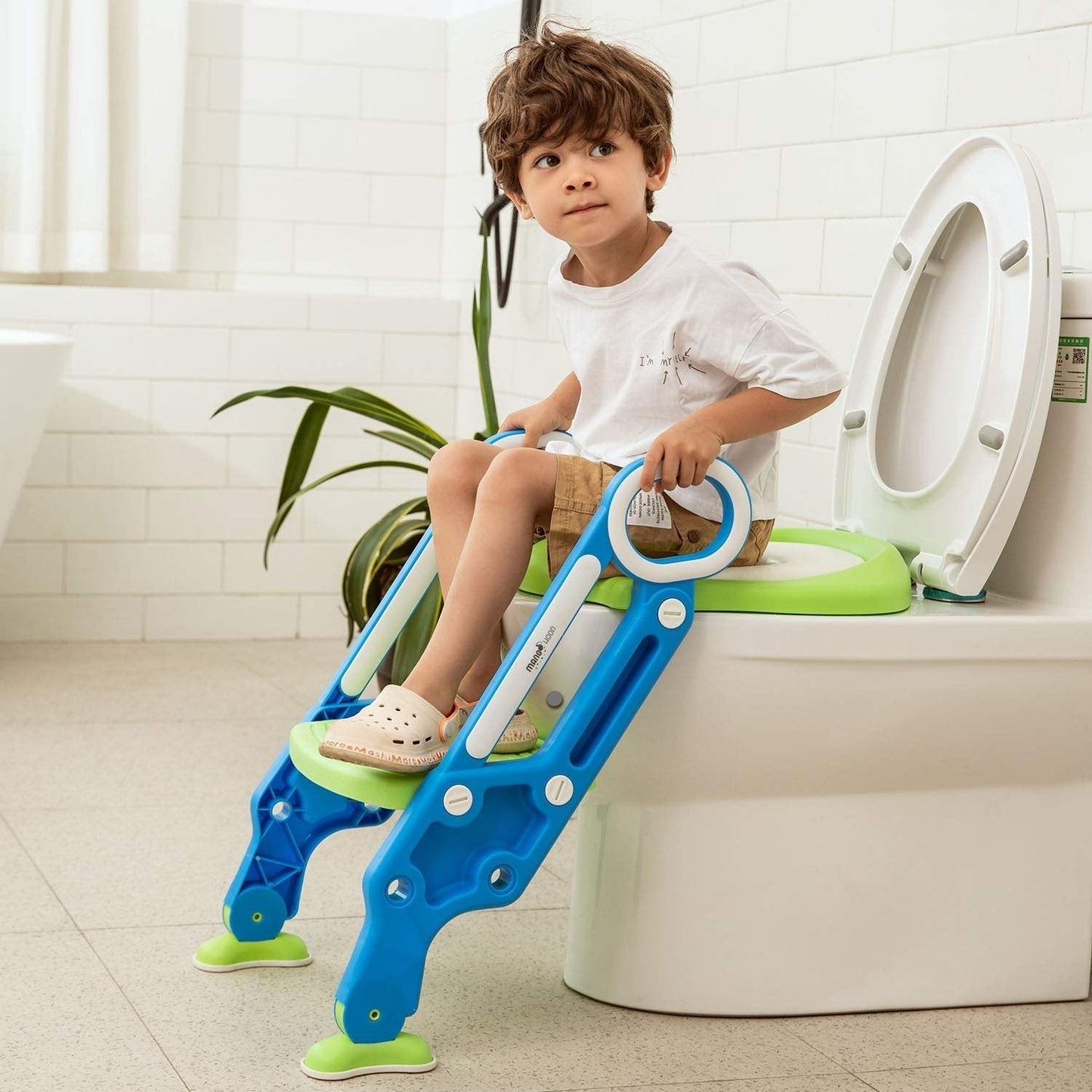 2 in 1 Training Foldable Ladder Potty Toilet Seat for Kids -----